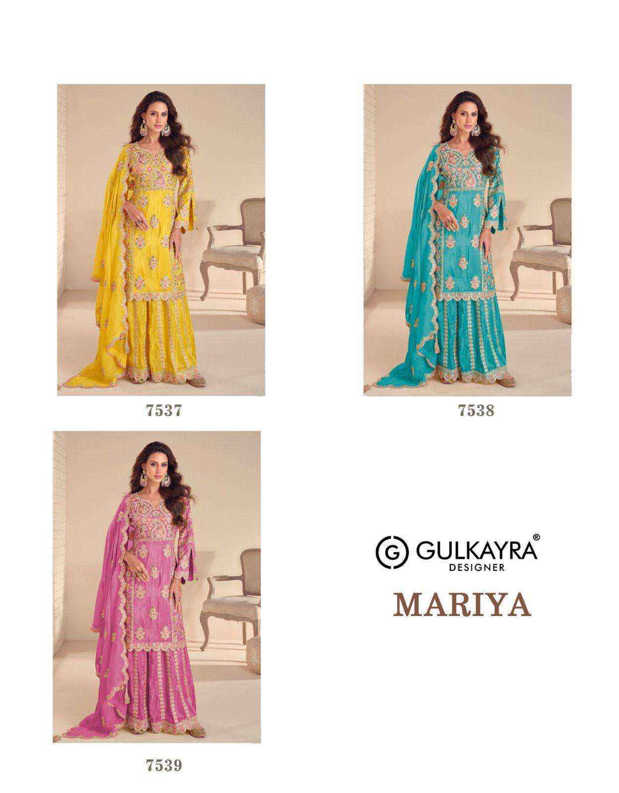 Gulkayra Designer Mariya Readymade Simer Silk Dress 3 Pc Catalouge