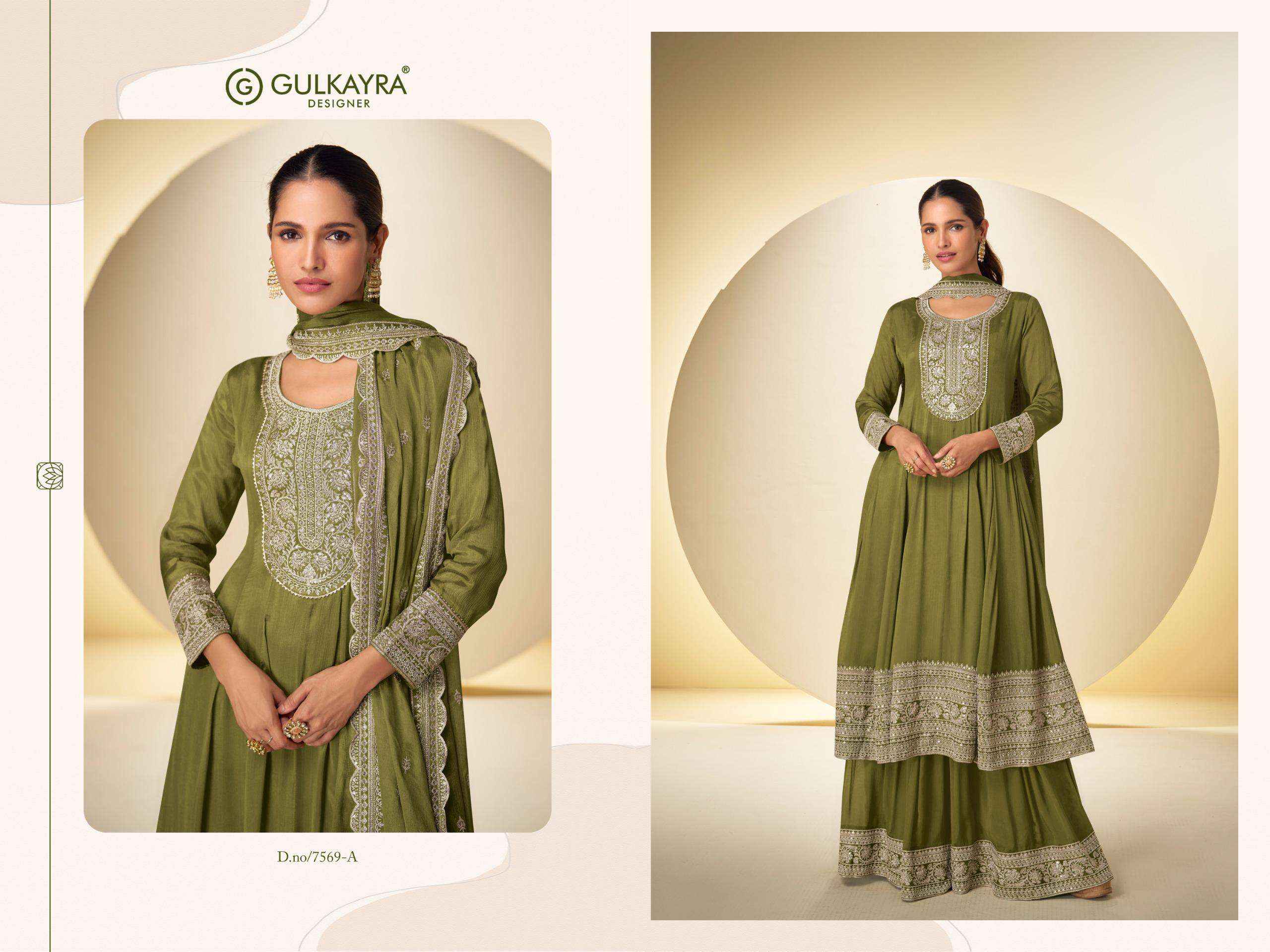 Gulkayra Designer Nargis Readymade Chinon Dress 4 Pc Catalouge