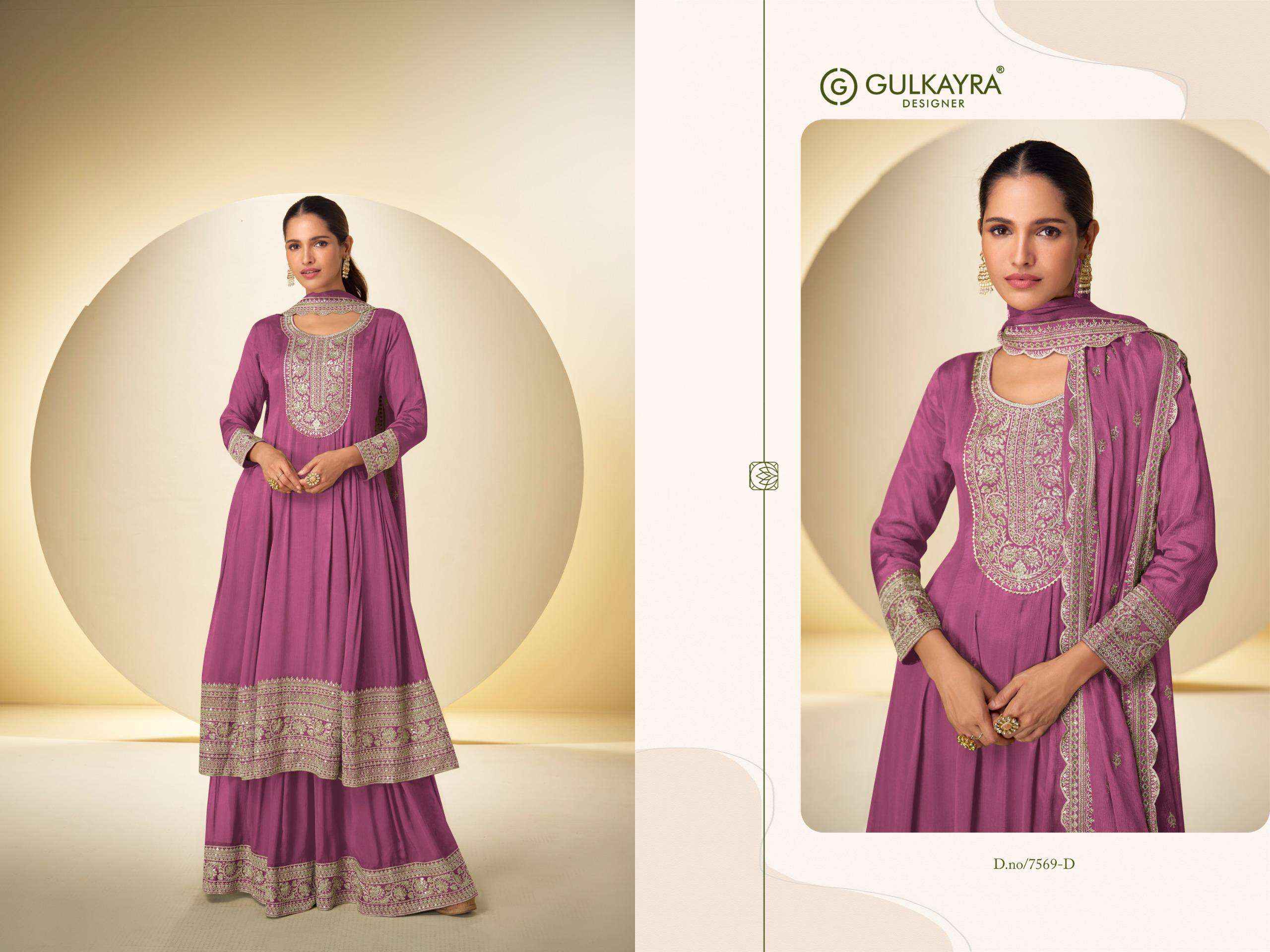 Gulkayra Designer Nargis Readymade Chinon Dress 4 Pc Catalouge