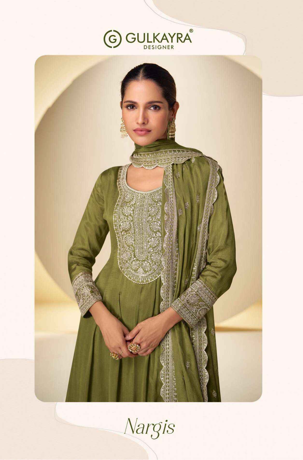 Gulkayra Designer Nargis Readymade Chinon Dress 4 Pc Catalouge