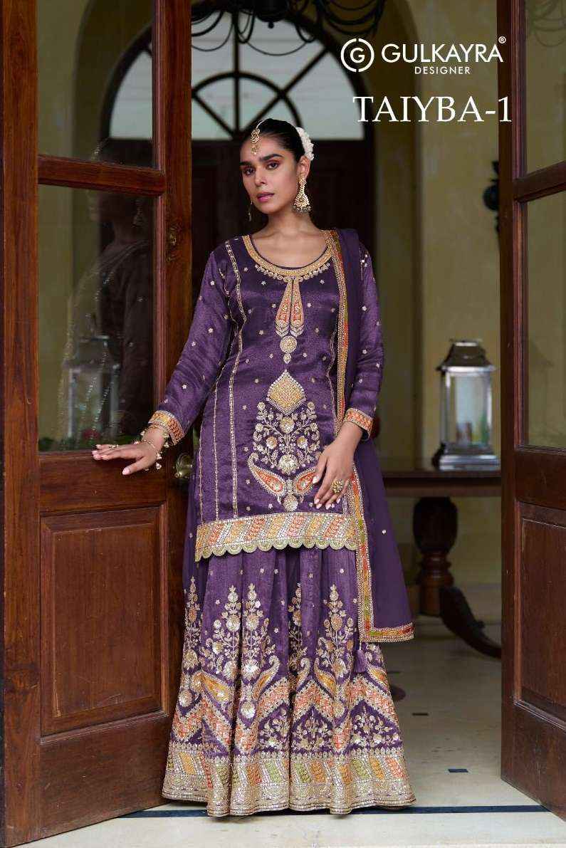 Gulkayra Designer Taiyba Vol 1 Readymade Simer Silk Dress 3 Pc Catalouge