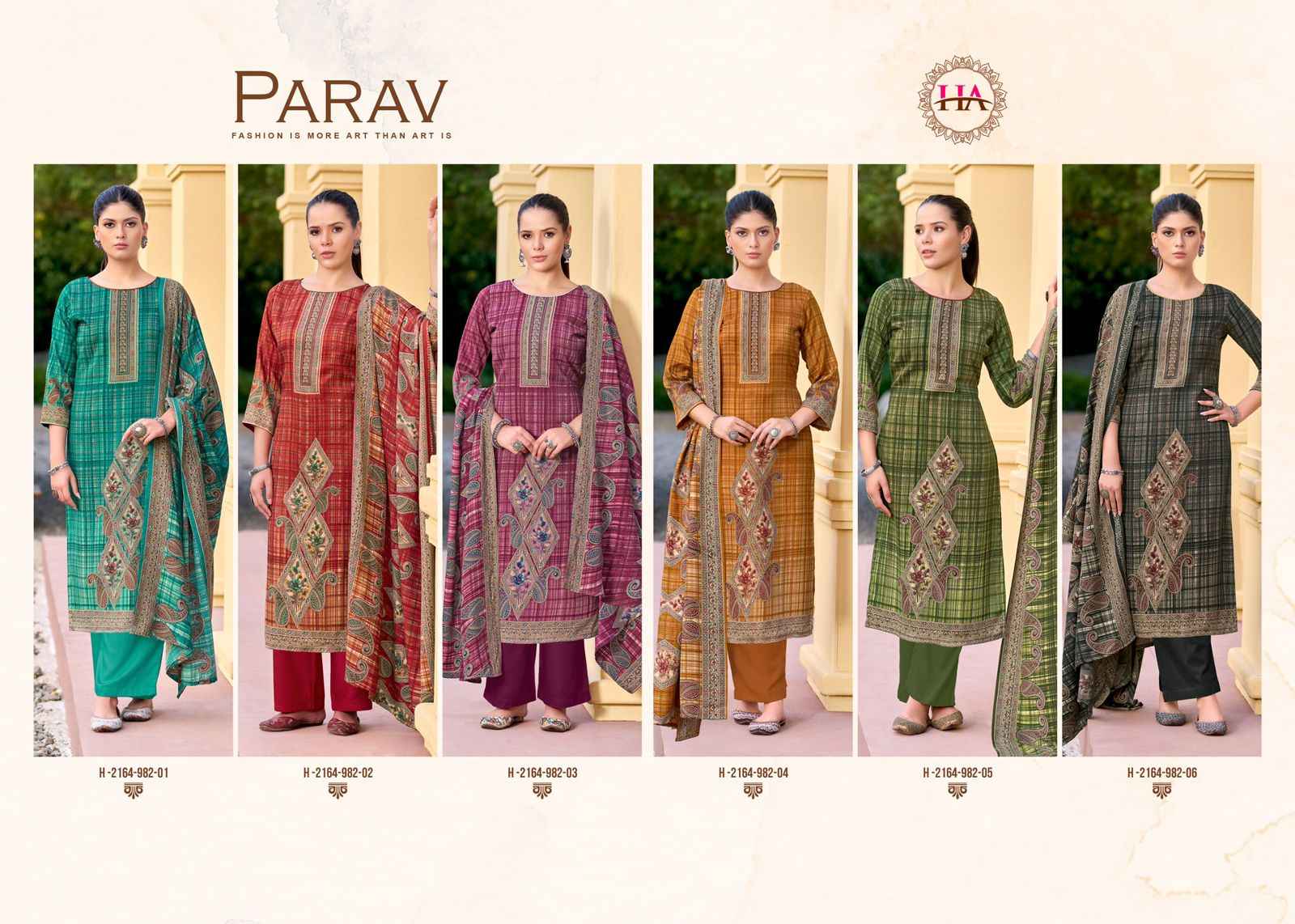 Harshit Fashion Parav Pashmina Dress Material 6 pcs Catalogue
