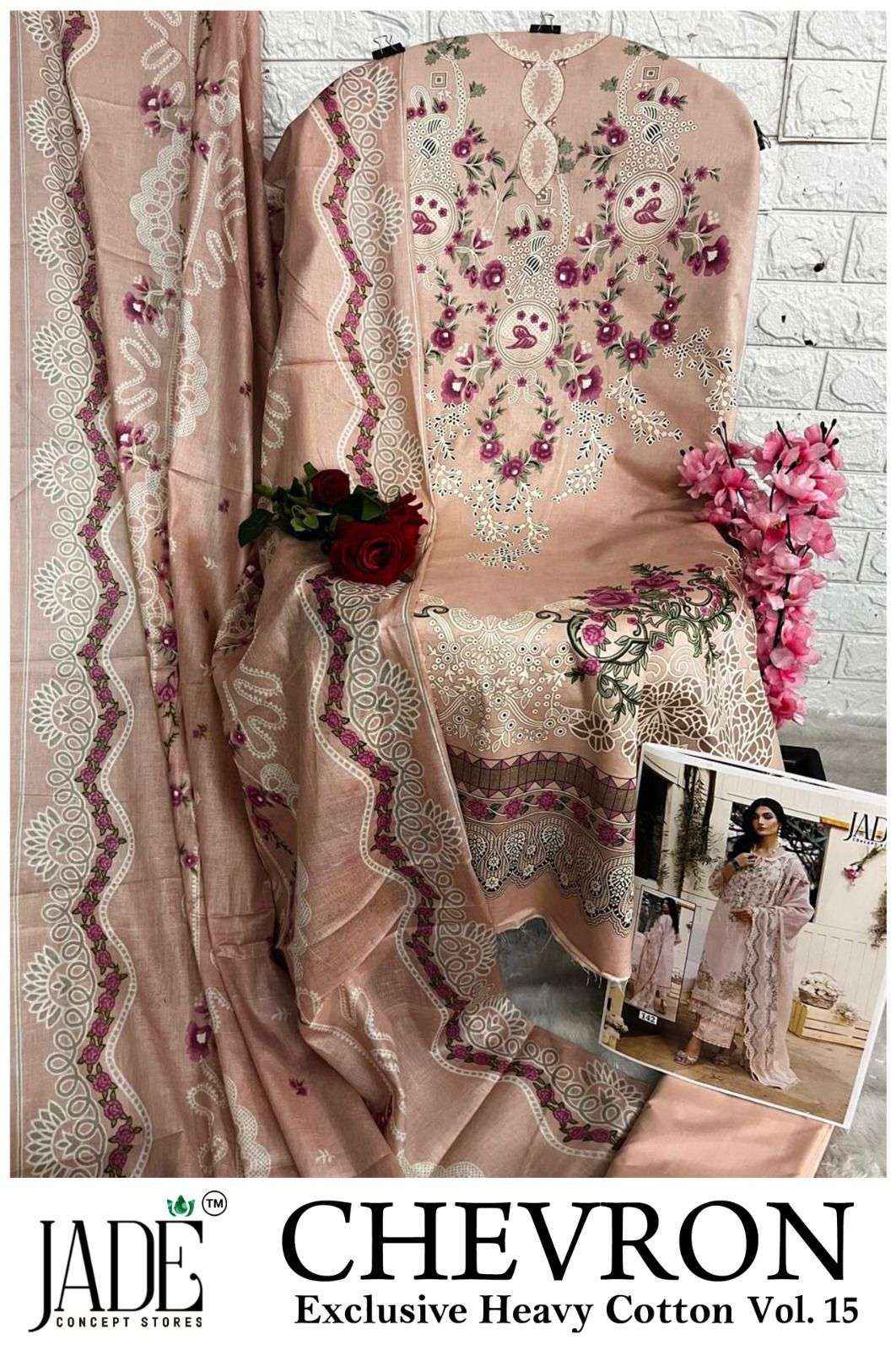 Jade Chevron Vol 15 Cotton Dress Material 6 Pc Catalog