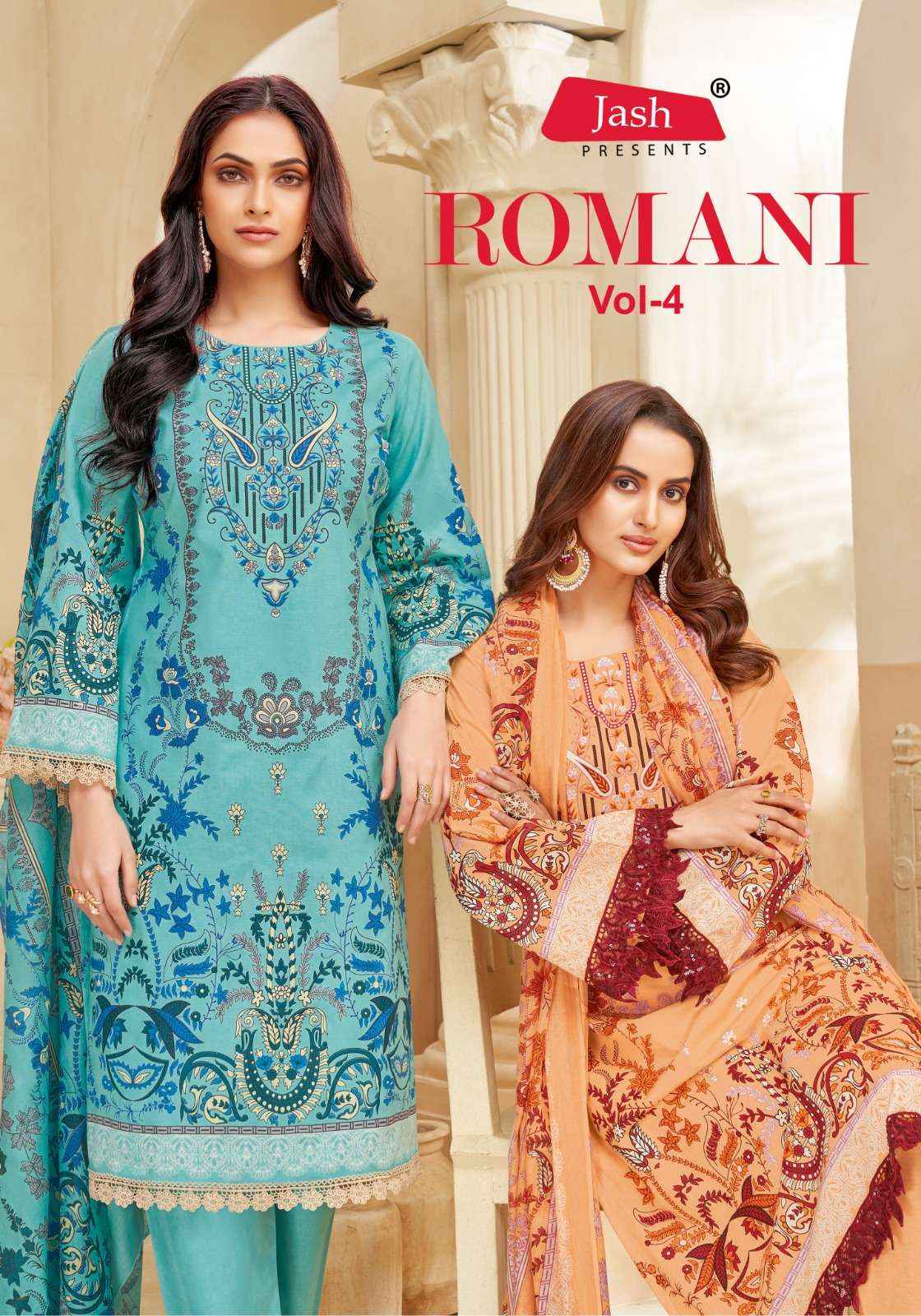 Jash Romani Vol 4 Cotton Dress Material 8 pcs Catalogue