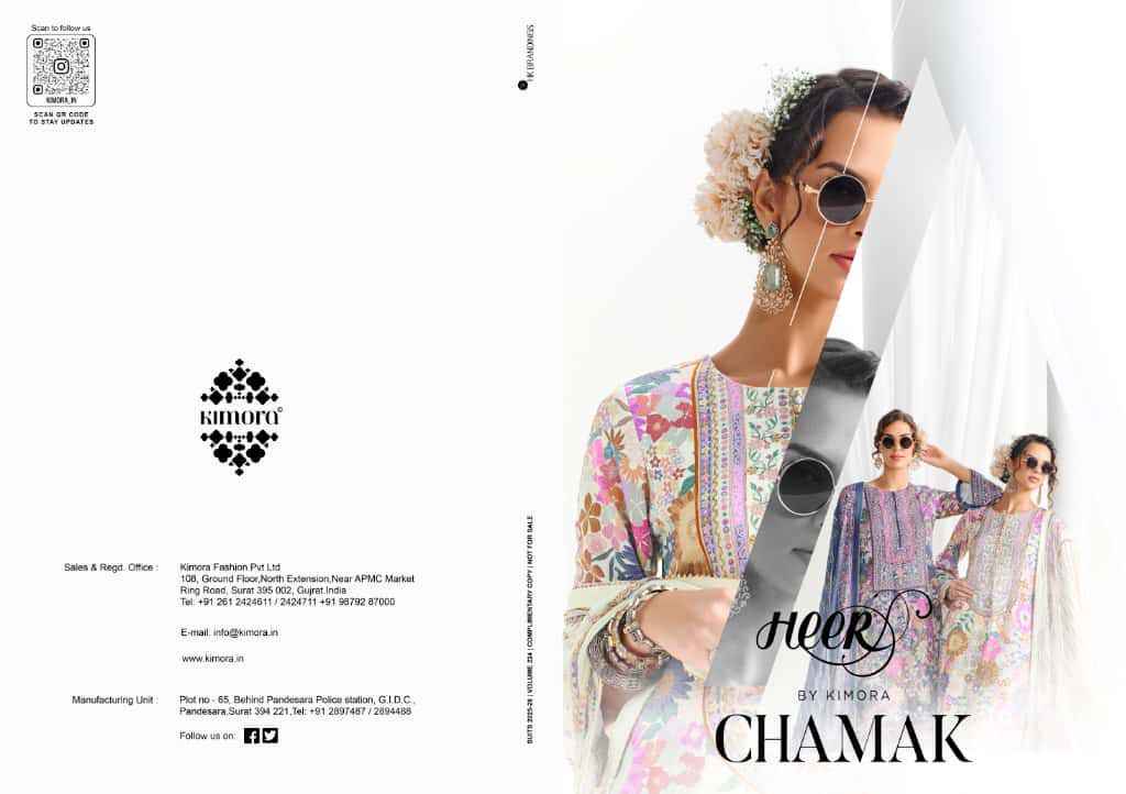 Kimora Heer Chamak Pashmina Dress Material 6 pcs Catalogue