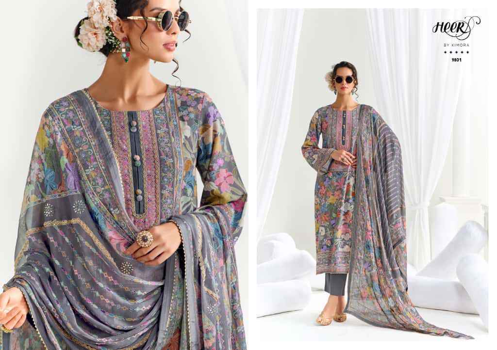 Kimora Heer Chamak Pashmina Dress Material 6 pcs Catalogue