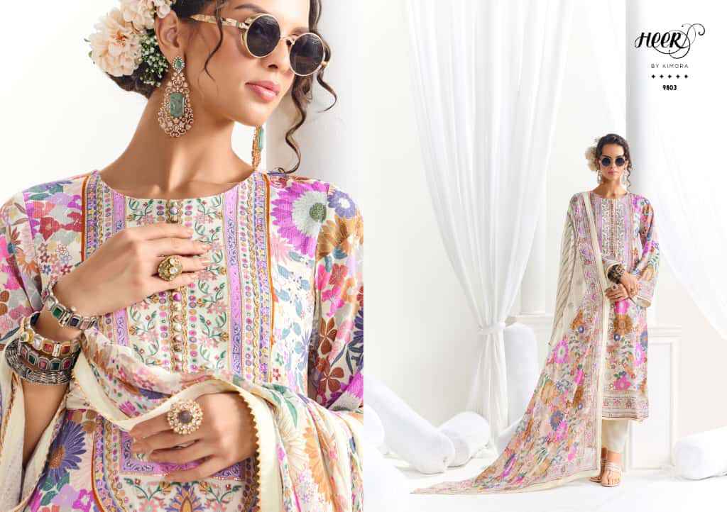 Kimora Heer Chamak Pashmina Dress Material 6 pcs Catalogue