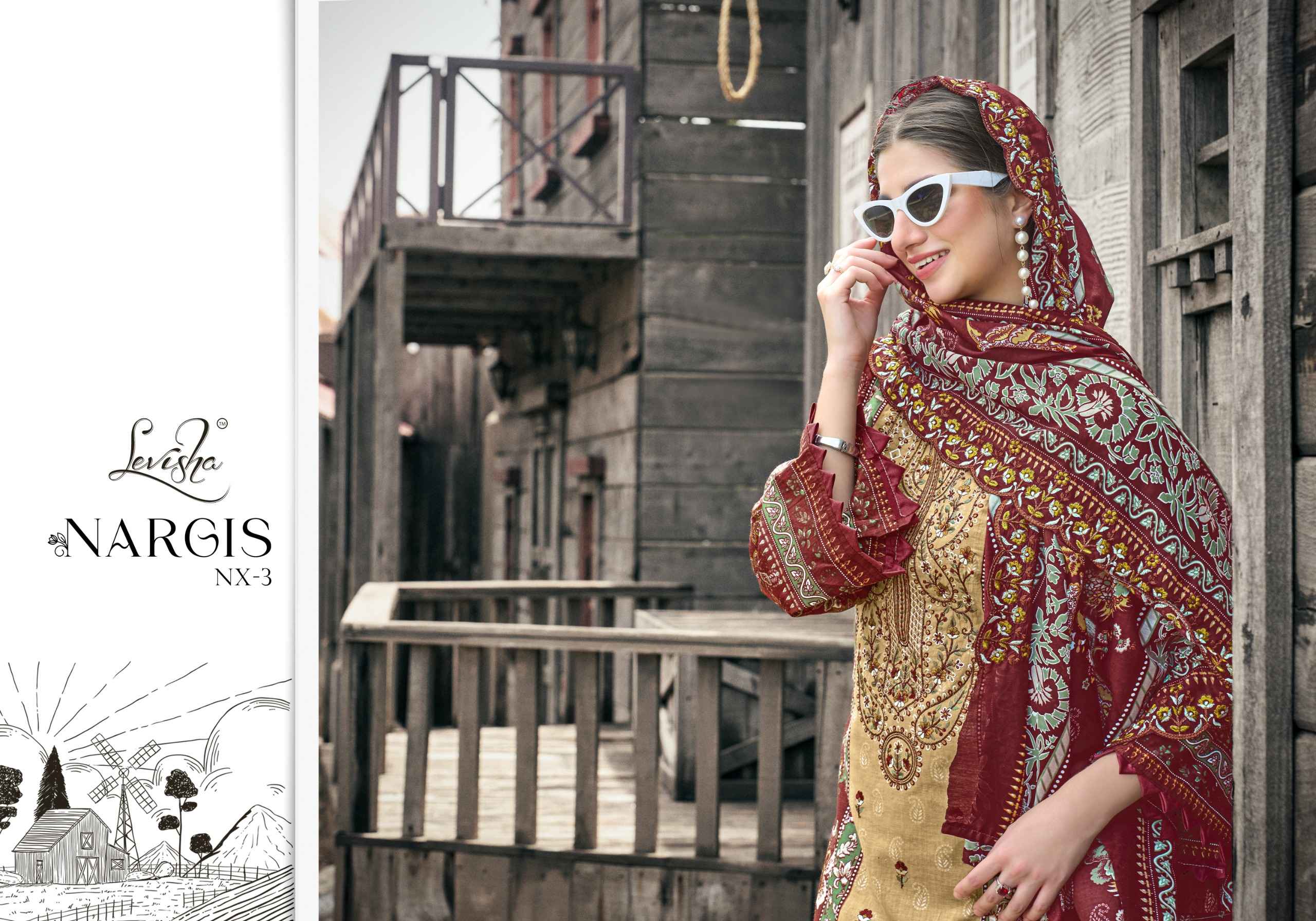 Levisha Nargis Nx Vol 3 Lawn Cotton Dress Material 6 pcs Catalogue