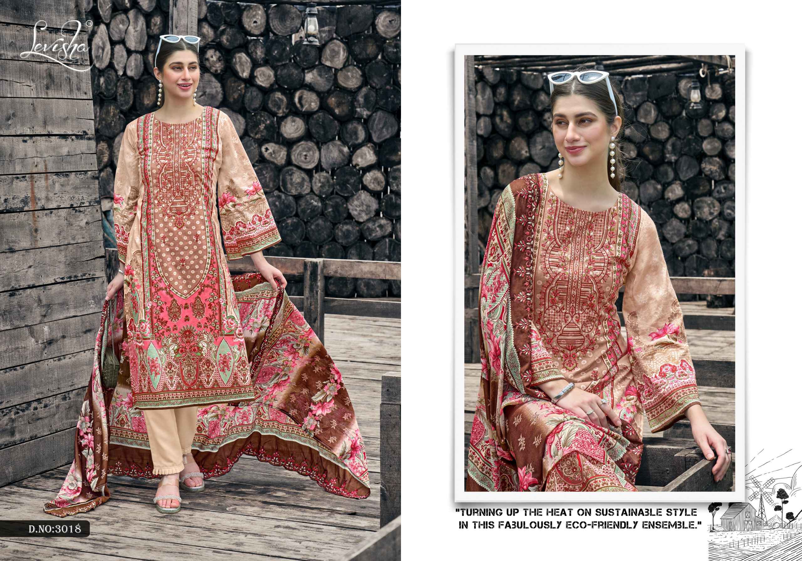 Levisha Nargis Nx Vol 3 Lawn Cotton Dress Material 6 pcs Catalogue