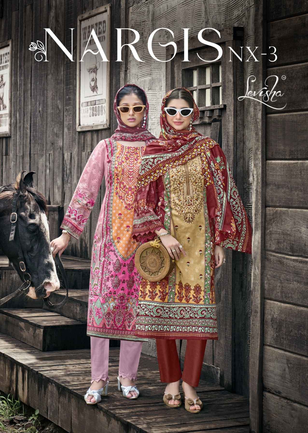 Levisha Nargis Nx Vol 3 Lawn Cotton Dress Material 6 pcs Catalogue