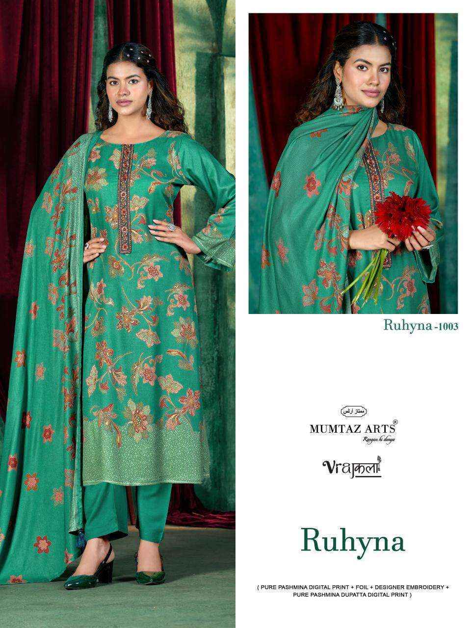 Mumtaz Arts Ruhyna Viscose Pashmina Dress Material 4 pcs Catalogue