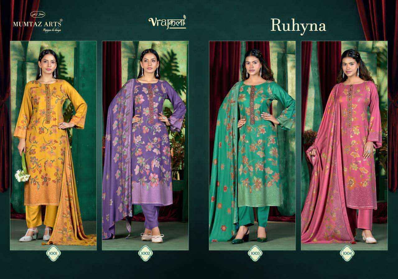 Mumtaz Arts Ruhyna Viscose Pashmina Dress Material 4 pcs Catalogue
