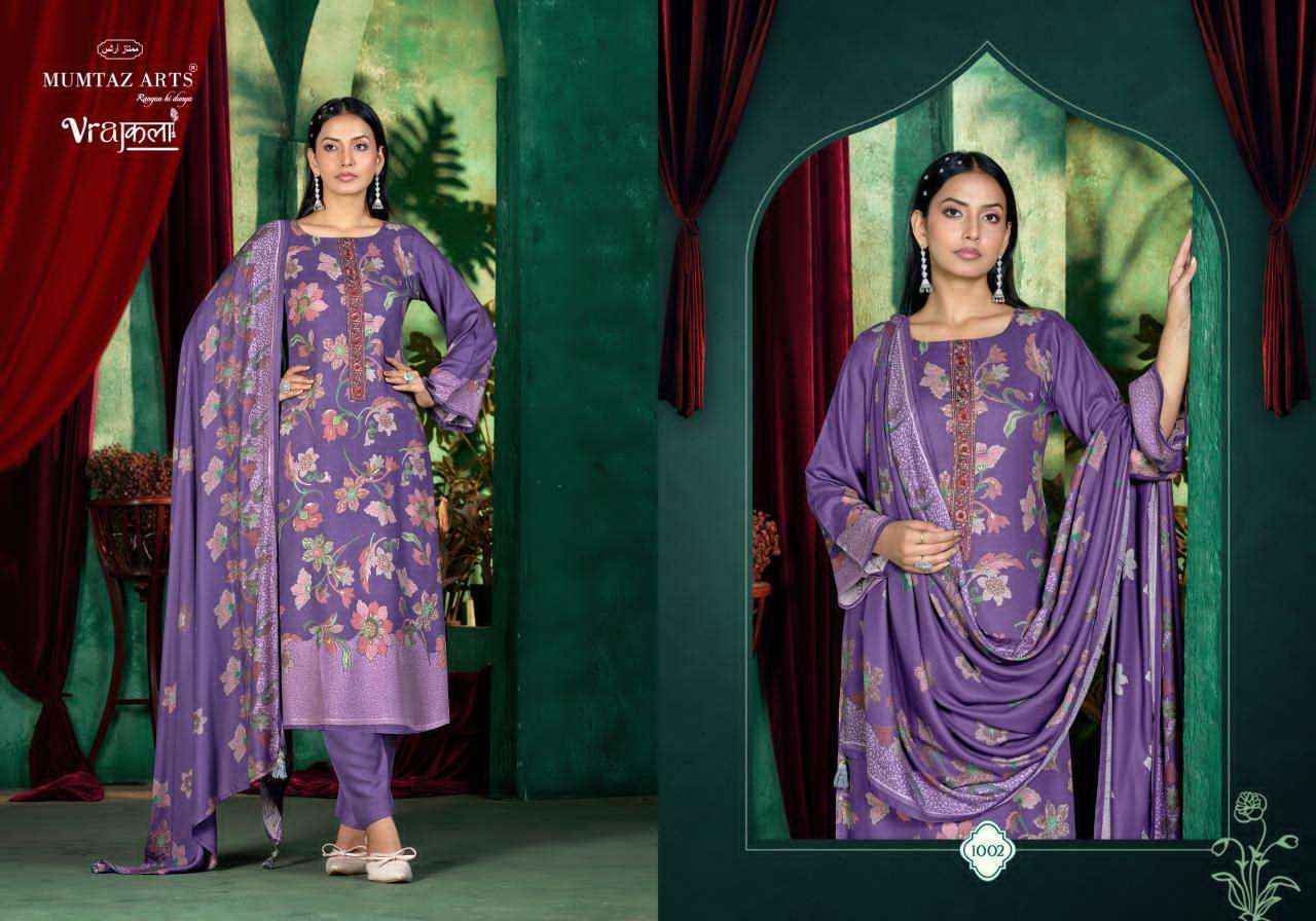 Mumtaz Arts Ruhyna Viscose Pashmina Dress Material 4 pcs Catalogue