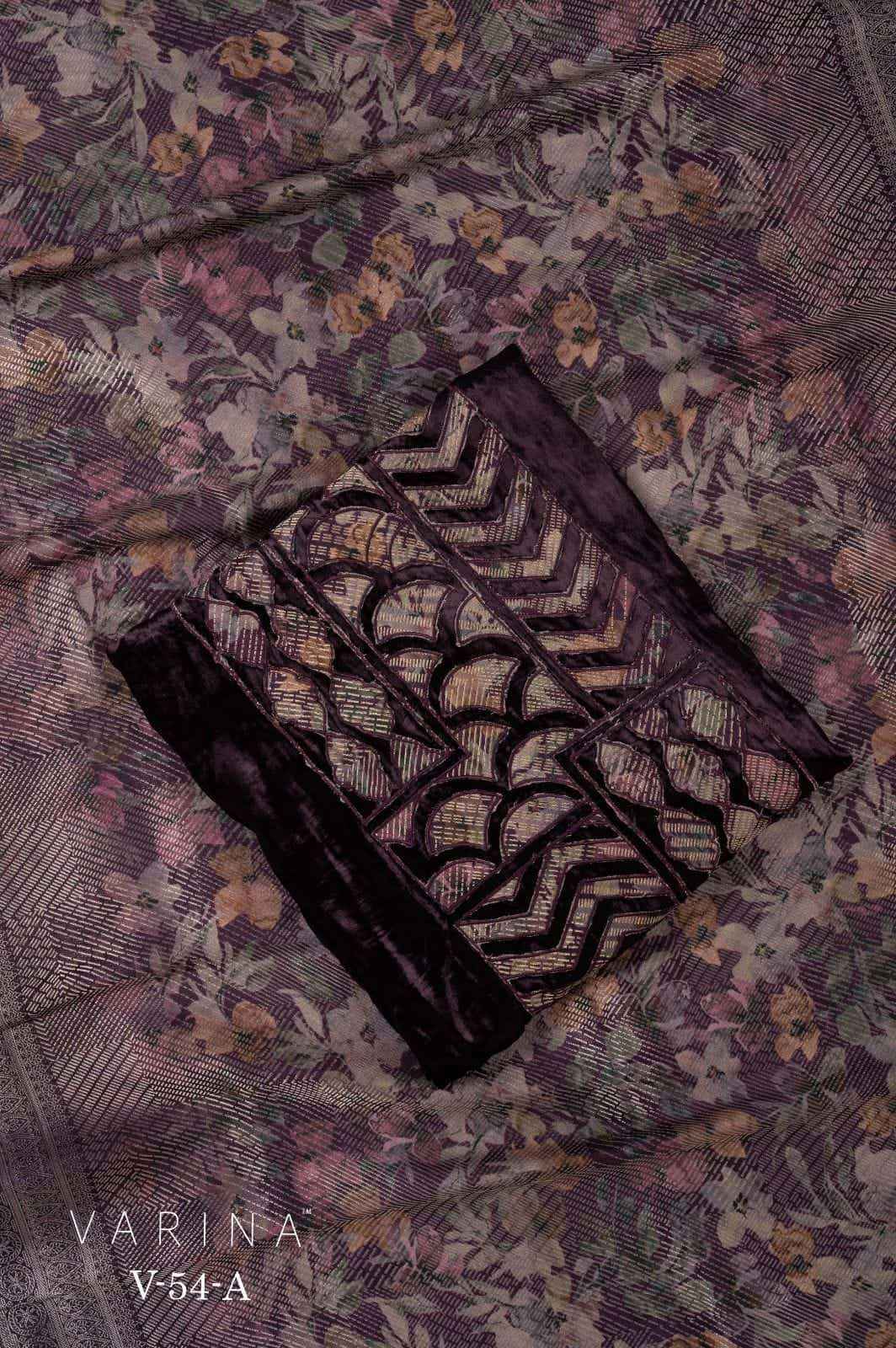 Omtex Varina V 54 Velvet Dress Material 4 pcs Catalogue