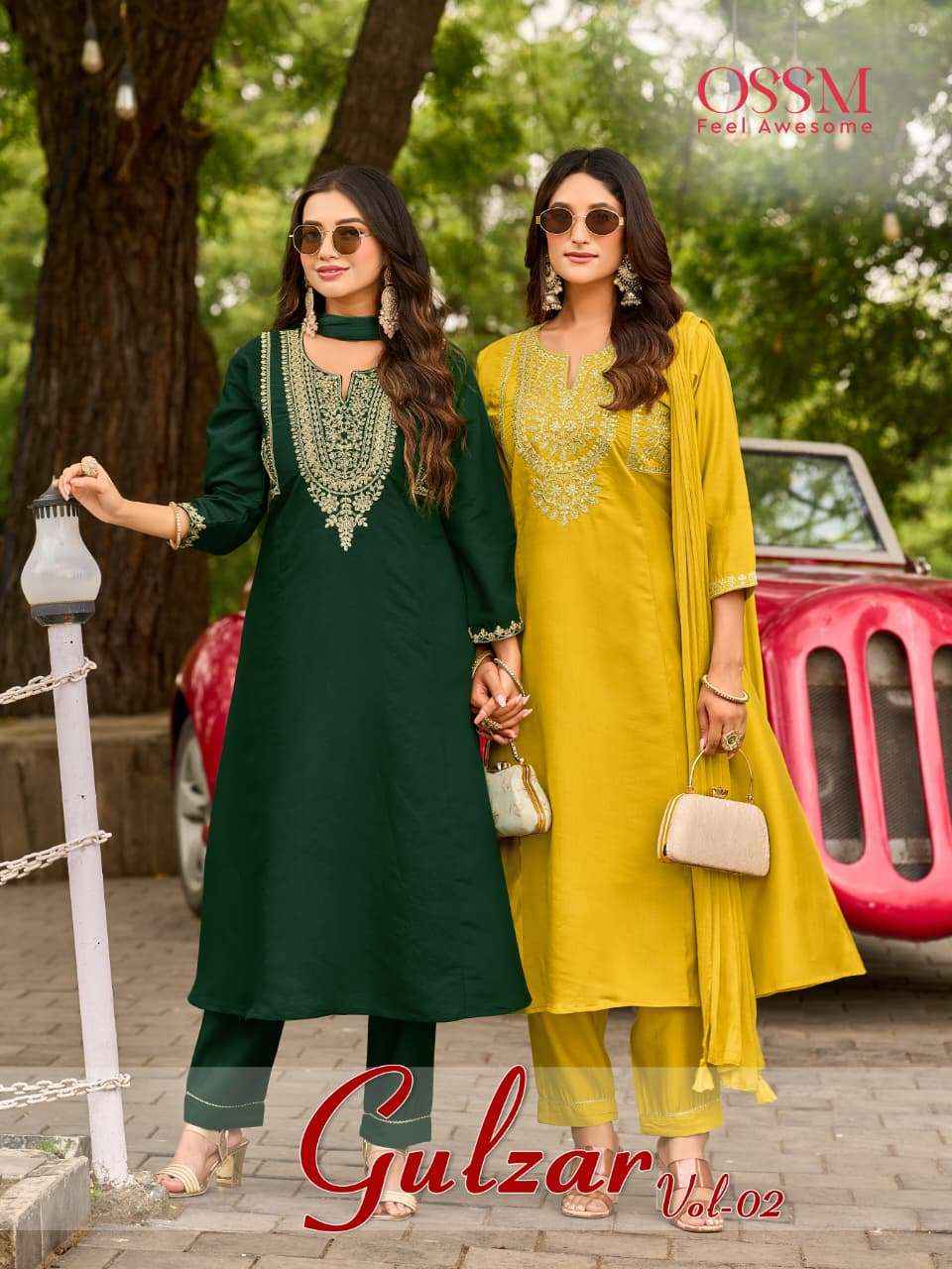Ossm Gulzar Vol 2 Roman Silk Kurti Combo 6 pcs Catalogue