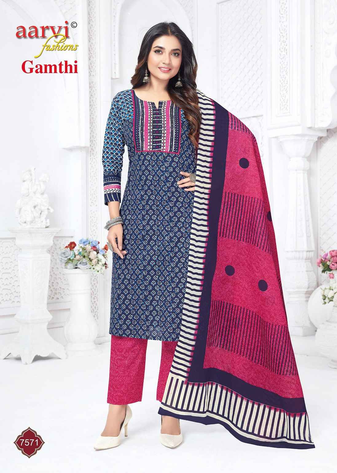 Aarvi Fashion Gamthi Vol 12 Radymade Cotton Dress 10 pcs Catalogue