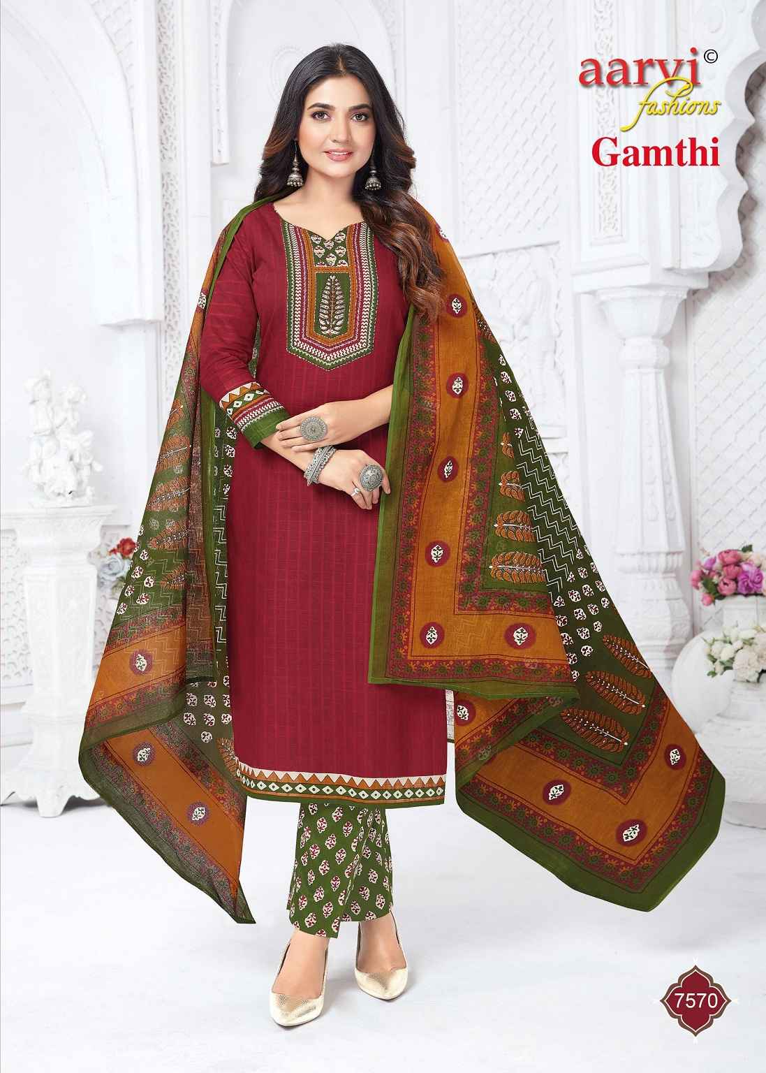 Aarvi Fashion Gamthi Vol 12 Radymade Cotton Dress 10 pcs Catalogue