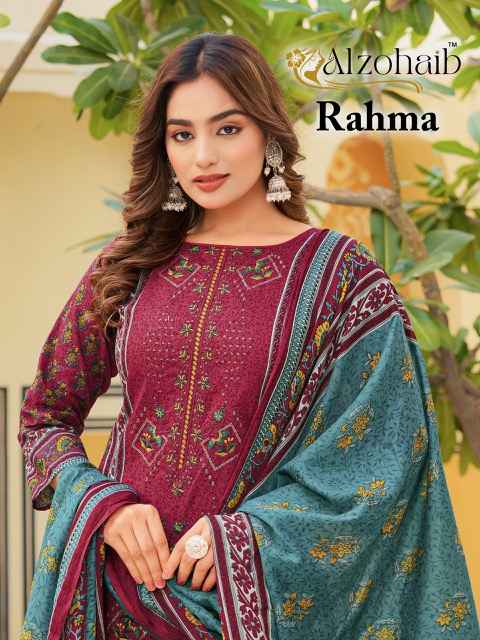 Al Zohaib Rhma Cotton Dress Material 4 pcs Catalogue