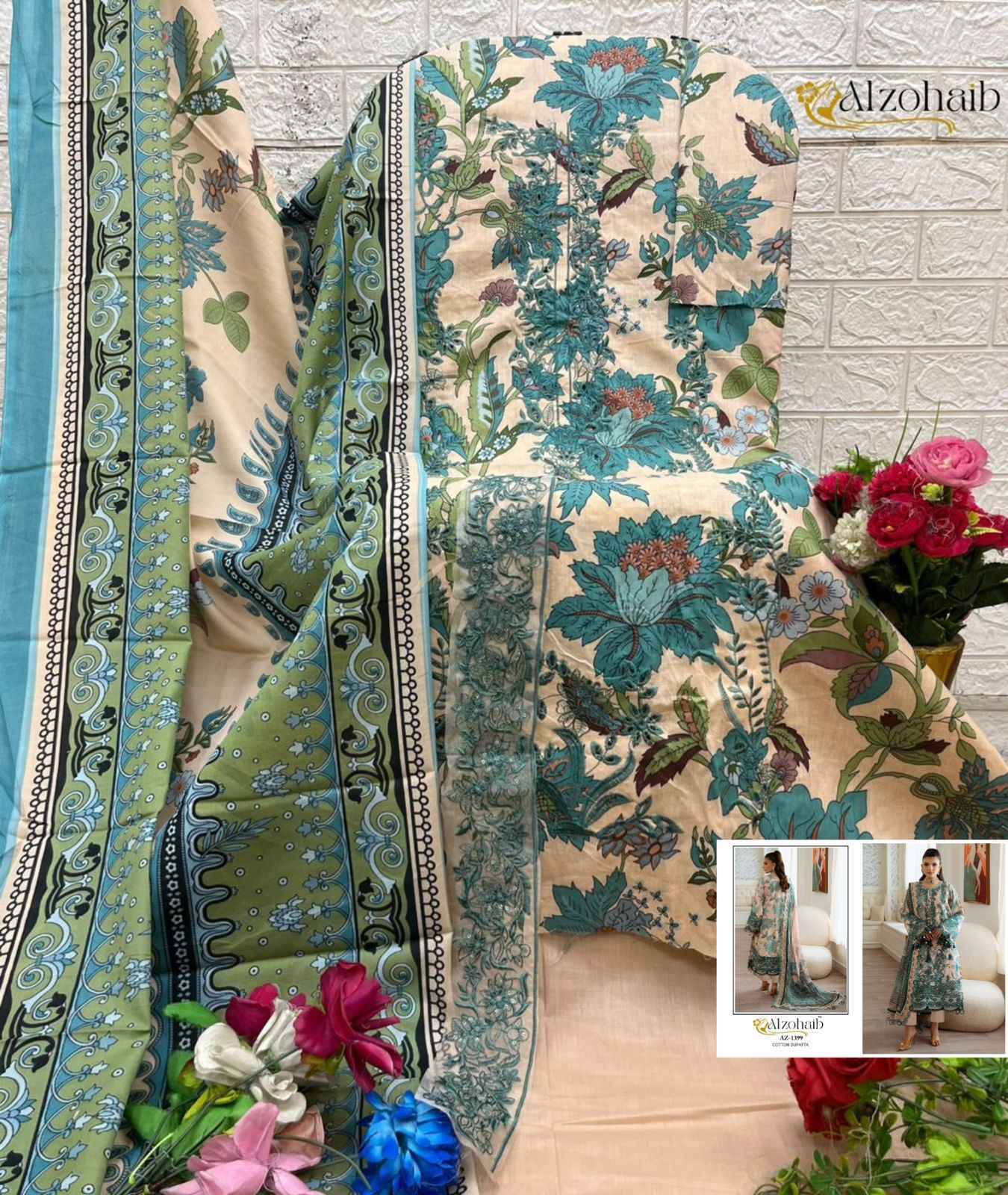 Alzohaib Riwayat Vol 1 Cotton Dress Material 5 pcs Catalogue