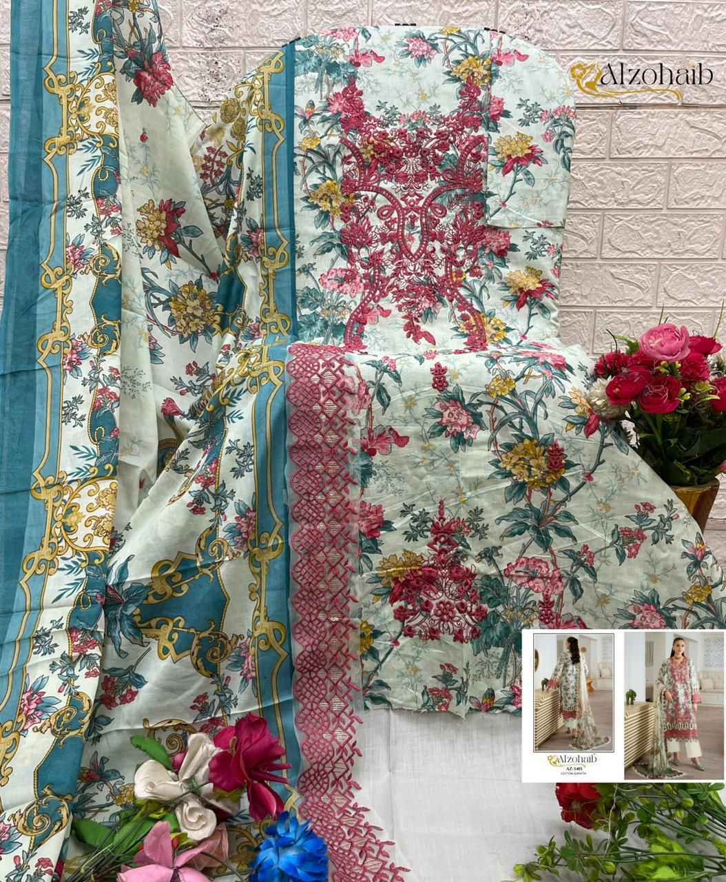 Alzohaib Riwayat Vol 1 Cotton Dress Material 5 pcs Catalogue