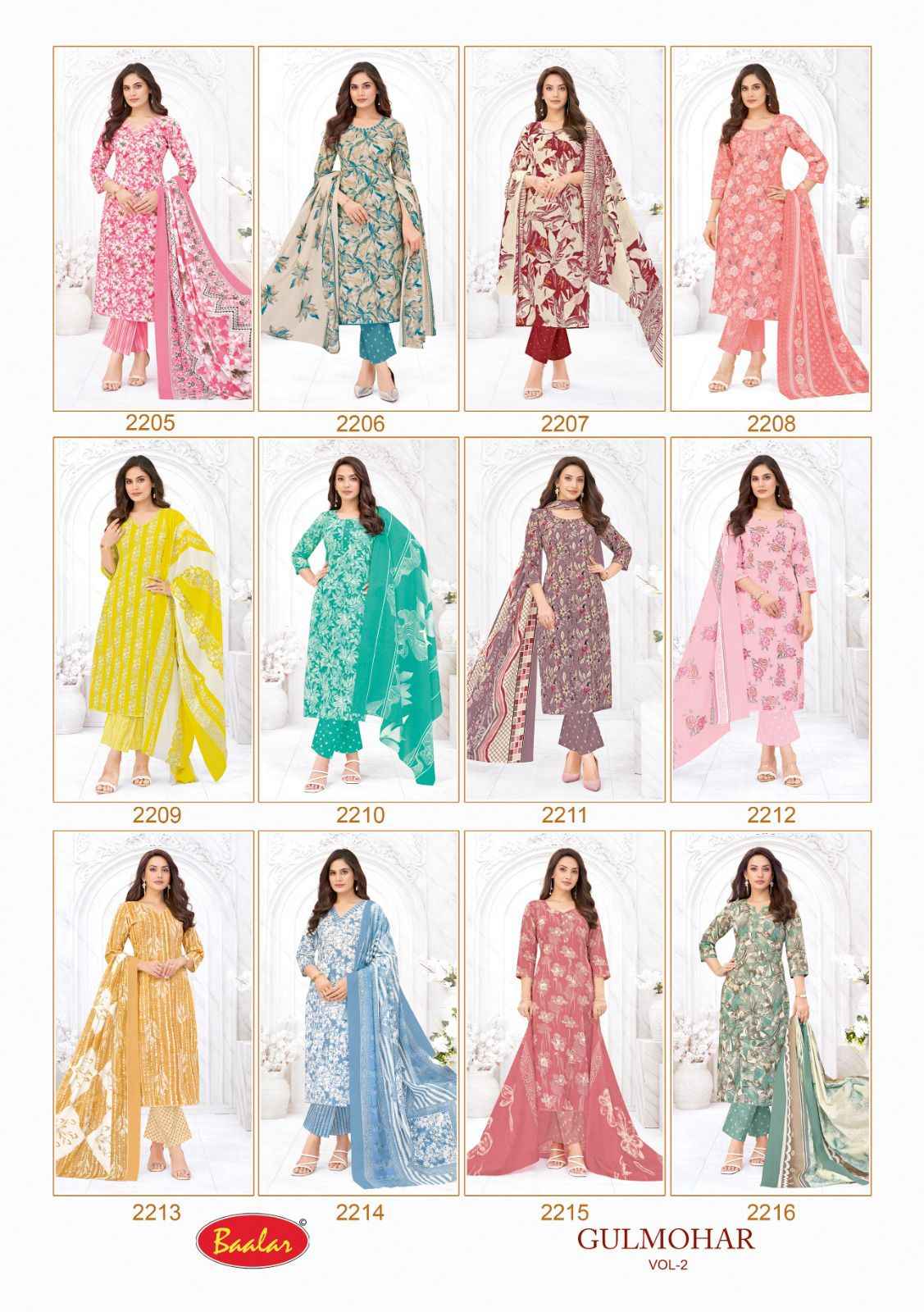 Baalar Gulmohar Vol 2 Readymade Cotton Dress 12 pcs Catalogue