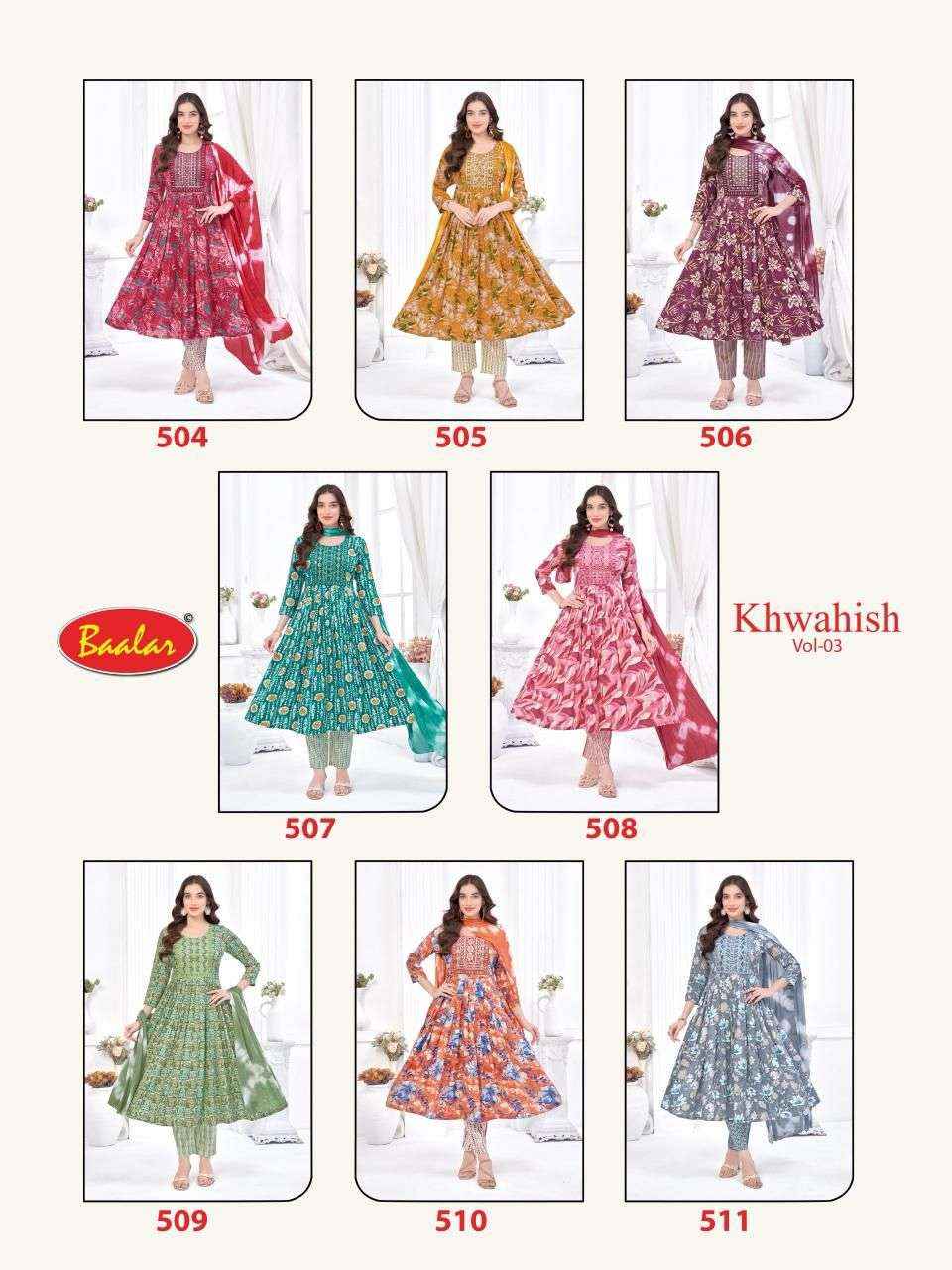 Baalar Khwahish Vol 3 Cotton Kurti Combo 8 pcs Catalogue