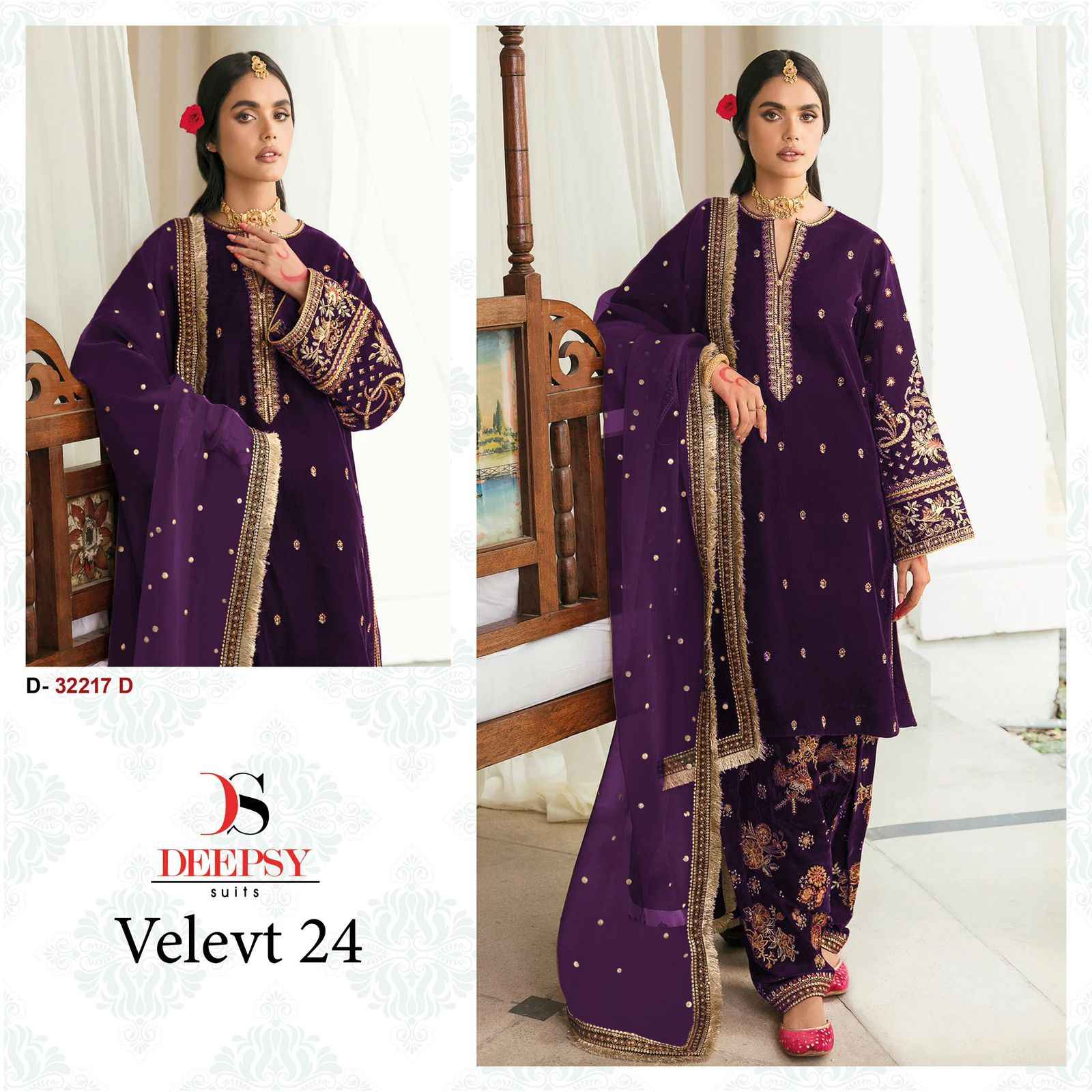 Deepsy Velvet 24 Velvet Dress Material 4 pcs Catalogue