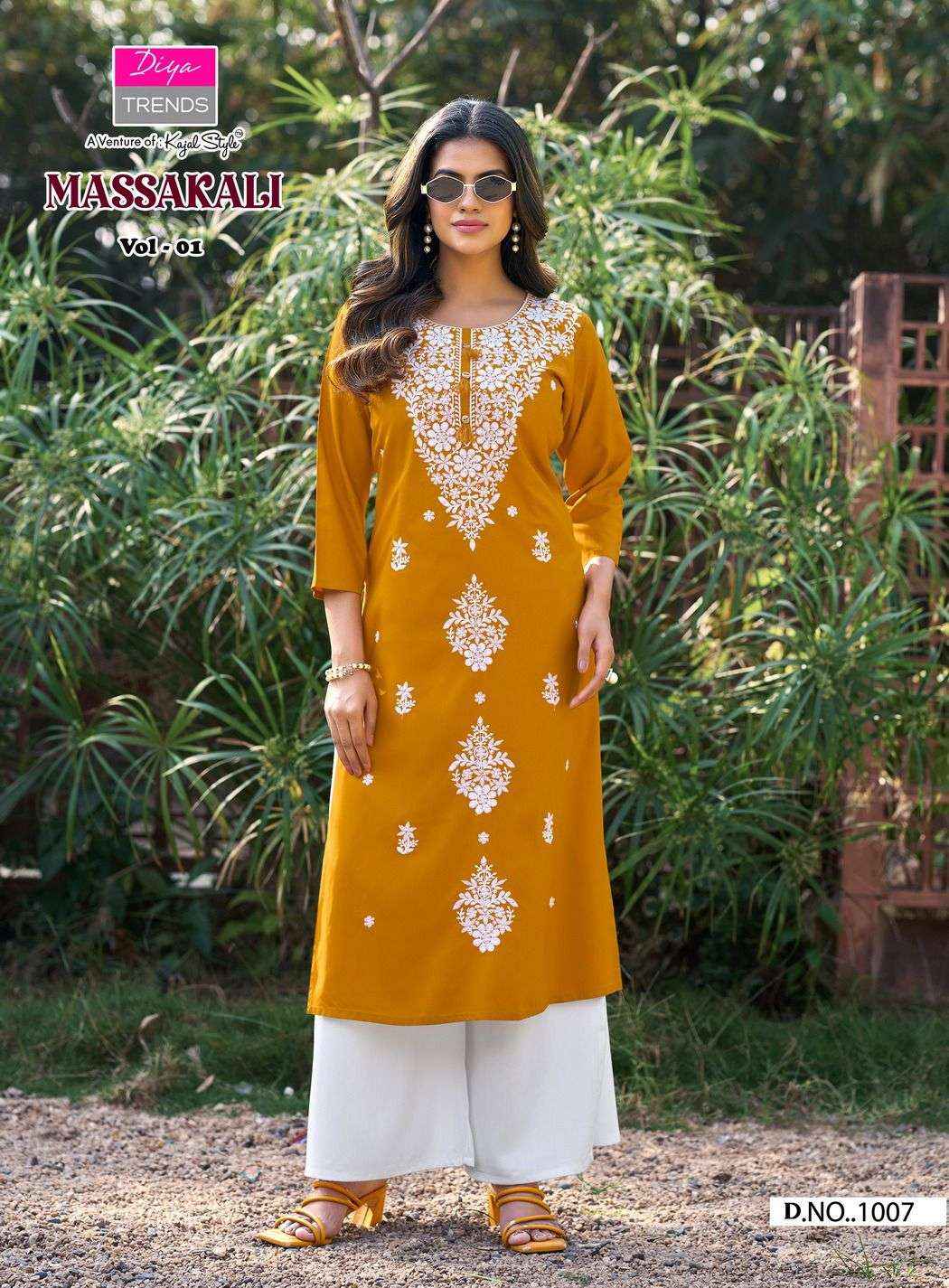 Diya Trends Casual Massakali Rayon Kurti With Plazzo 8 pcs Catalogue