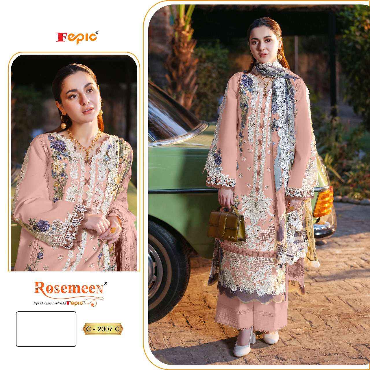 Fepic Rosemeen C 2007 Cambric Cotton Dress Material 3 pcs Catalogue