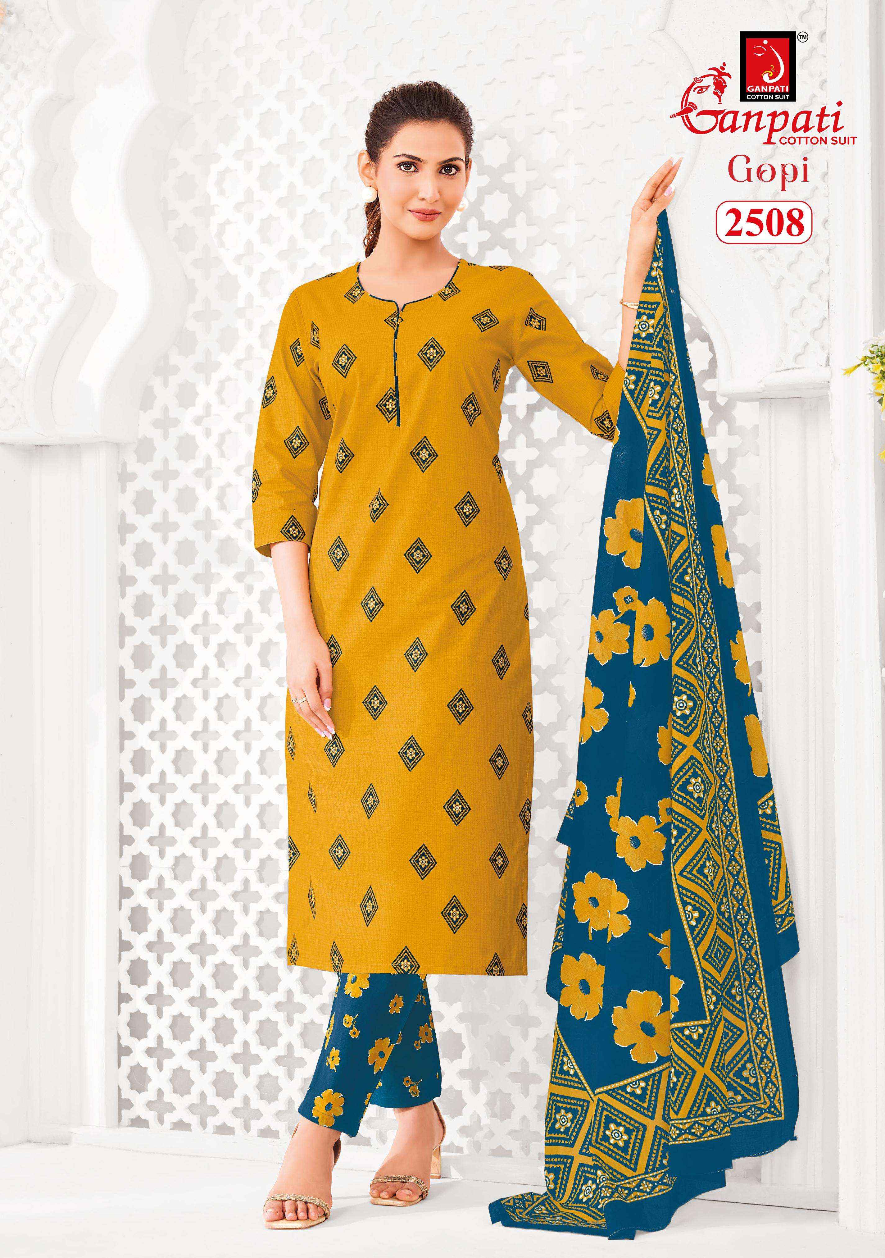 Ganpati Gopi Vol 13 Cotton Dress Material 15 pcs Catalogue