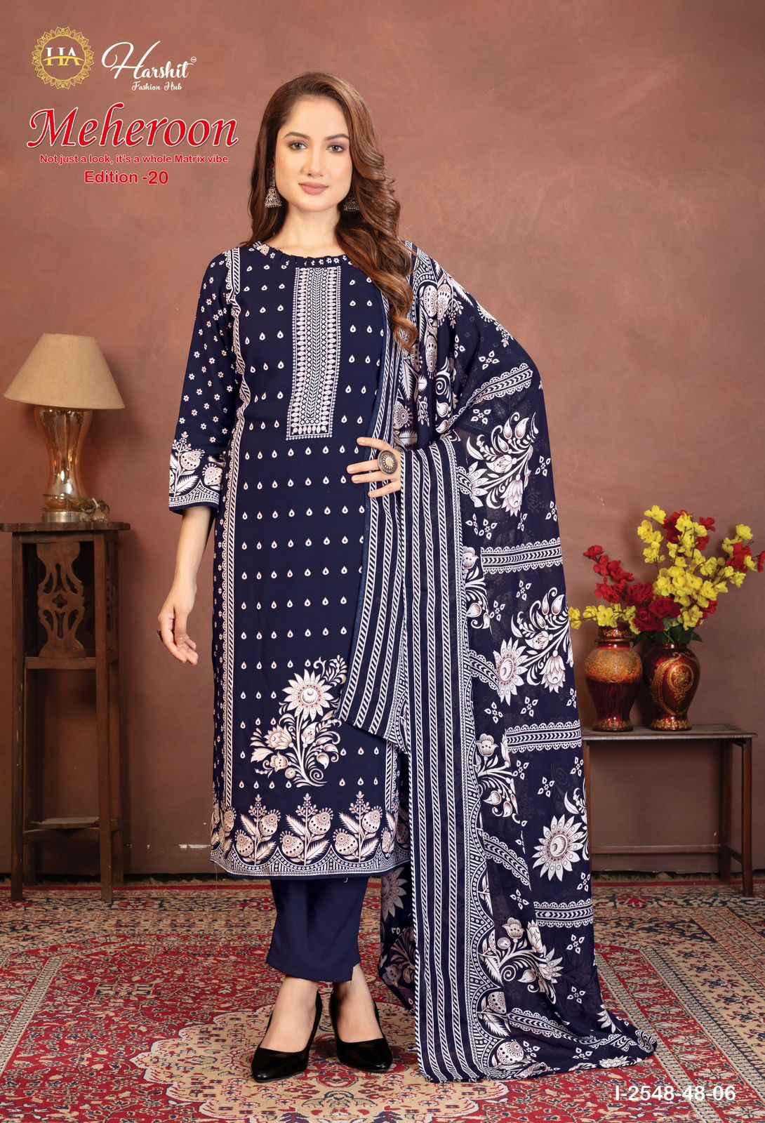 Harshit Fashion Meheroon Edition 20 Viscouse Reyon Dress Material 6 pcs Catalogue