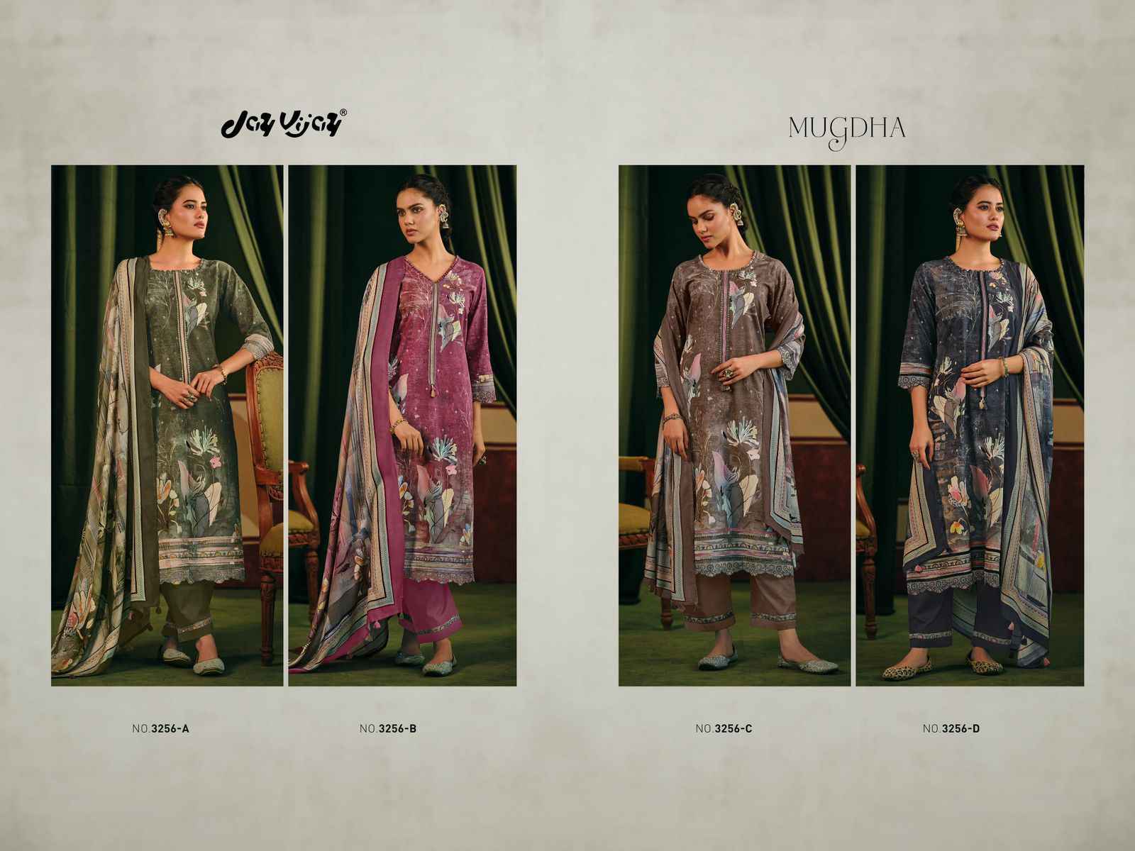 Jay Vijay Mugdha 3256 Corduroy Dress Material 4 pcs Catalogue