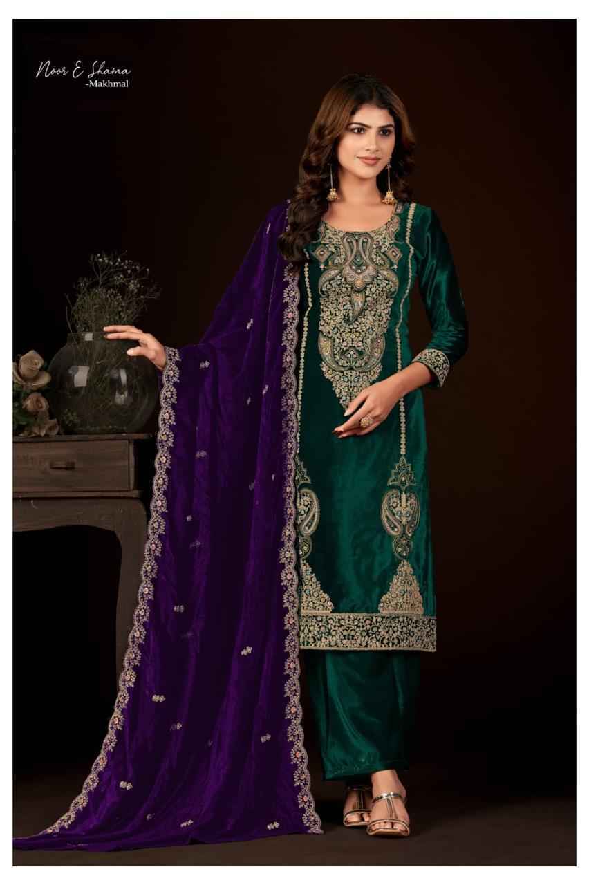 Kalarang Noor E Shama-Makhmal Velvet Dress Material 4 pcs Catalogue