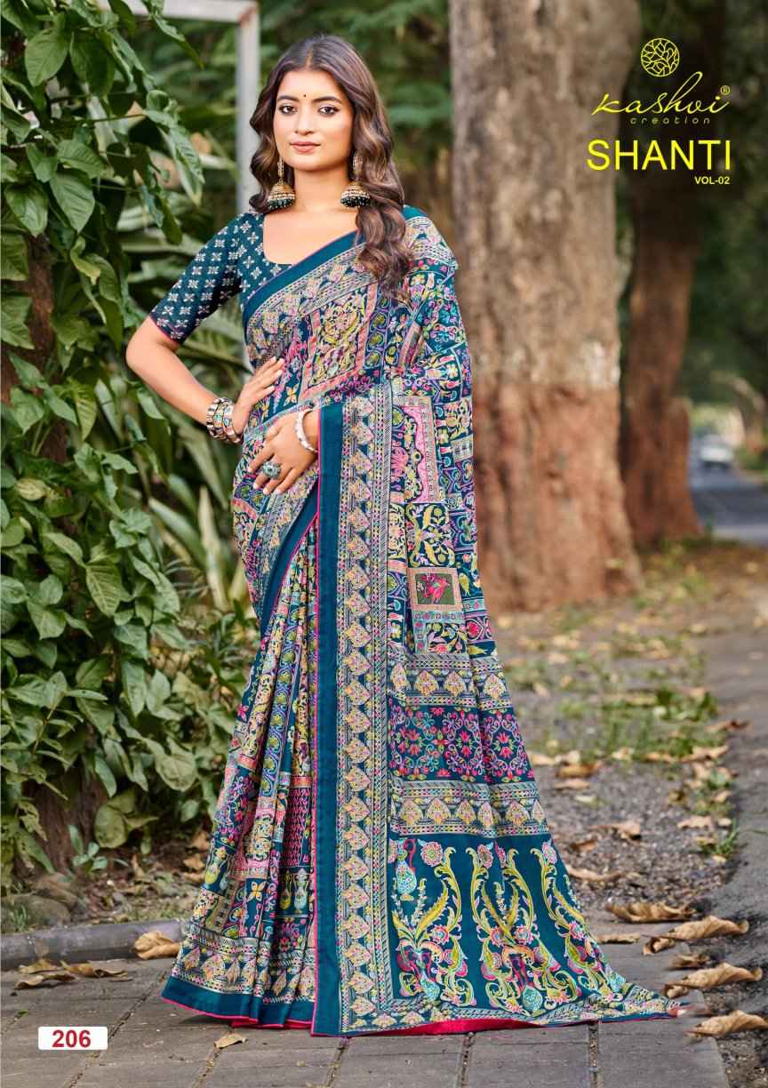 Kashvi Shanti Vol 2 Moss Foil Saree 8 pcs Catalogue