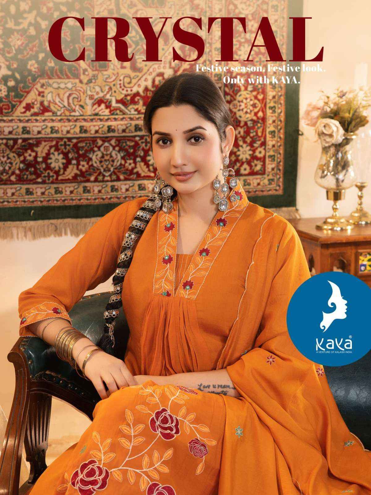 Kaya Crystal Chanderi Kurti Combo 6 pcs Catalogue