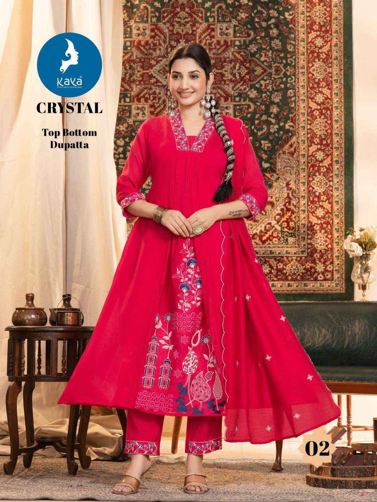 Kaya Crystal Chanderi Kurti Combo 6 pcs Catalogue