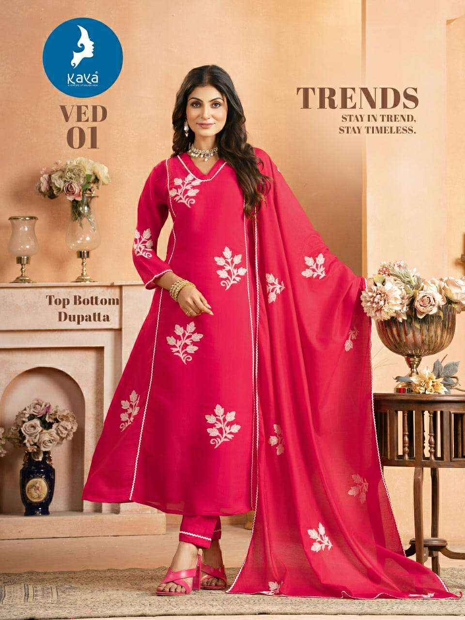 Kaya Ved Chanderi Kurti Combo 6 pcs Catalogue