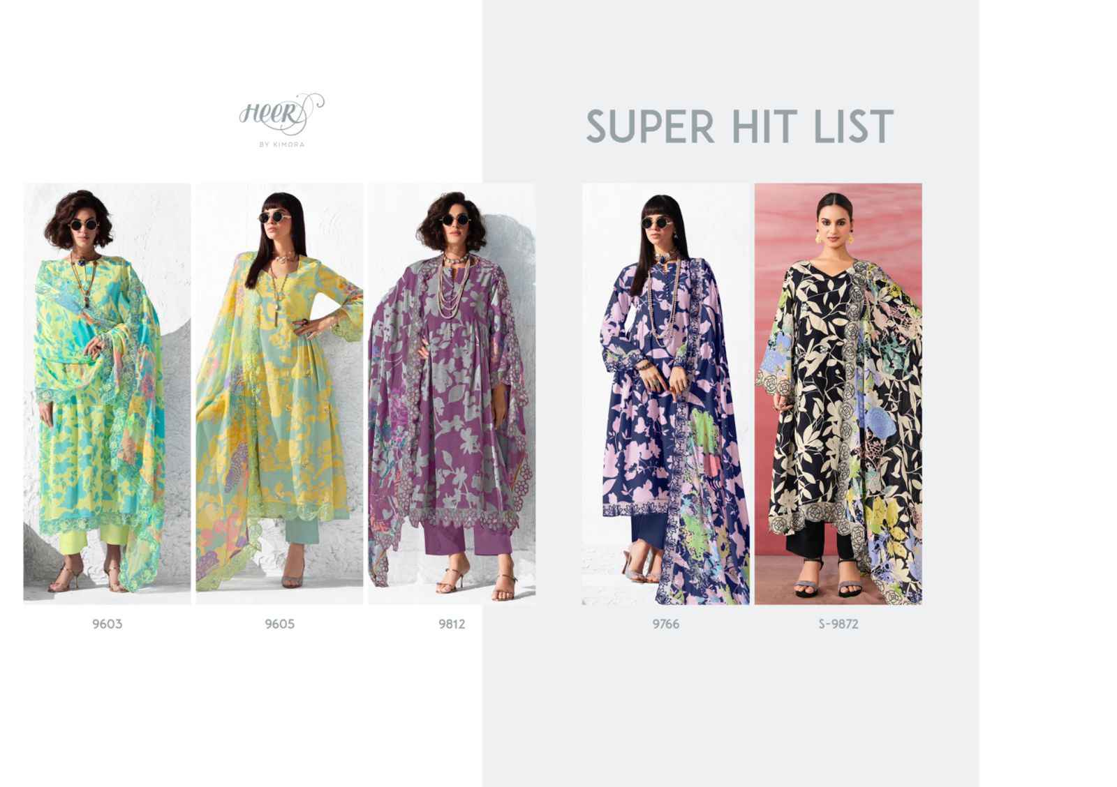Kimora Heer Super Hit List Muslin Dress Material 5 pcs Catalogue