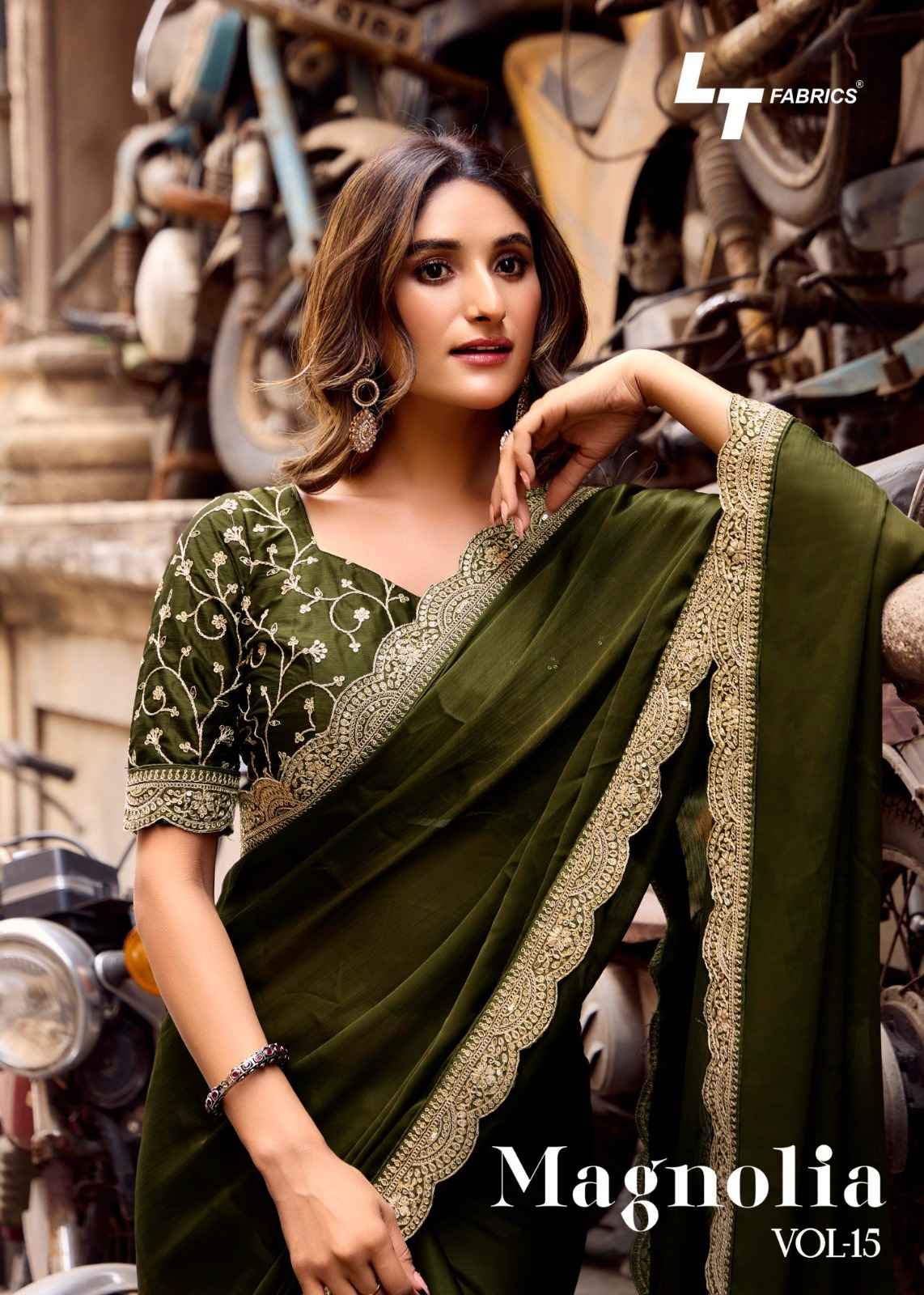 LT Fabrics Mangolia Vol 15 Malai Silk Saree 6 pcs Catalogue