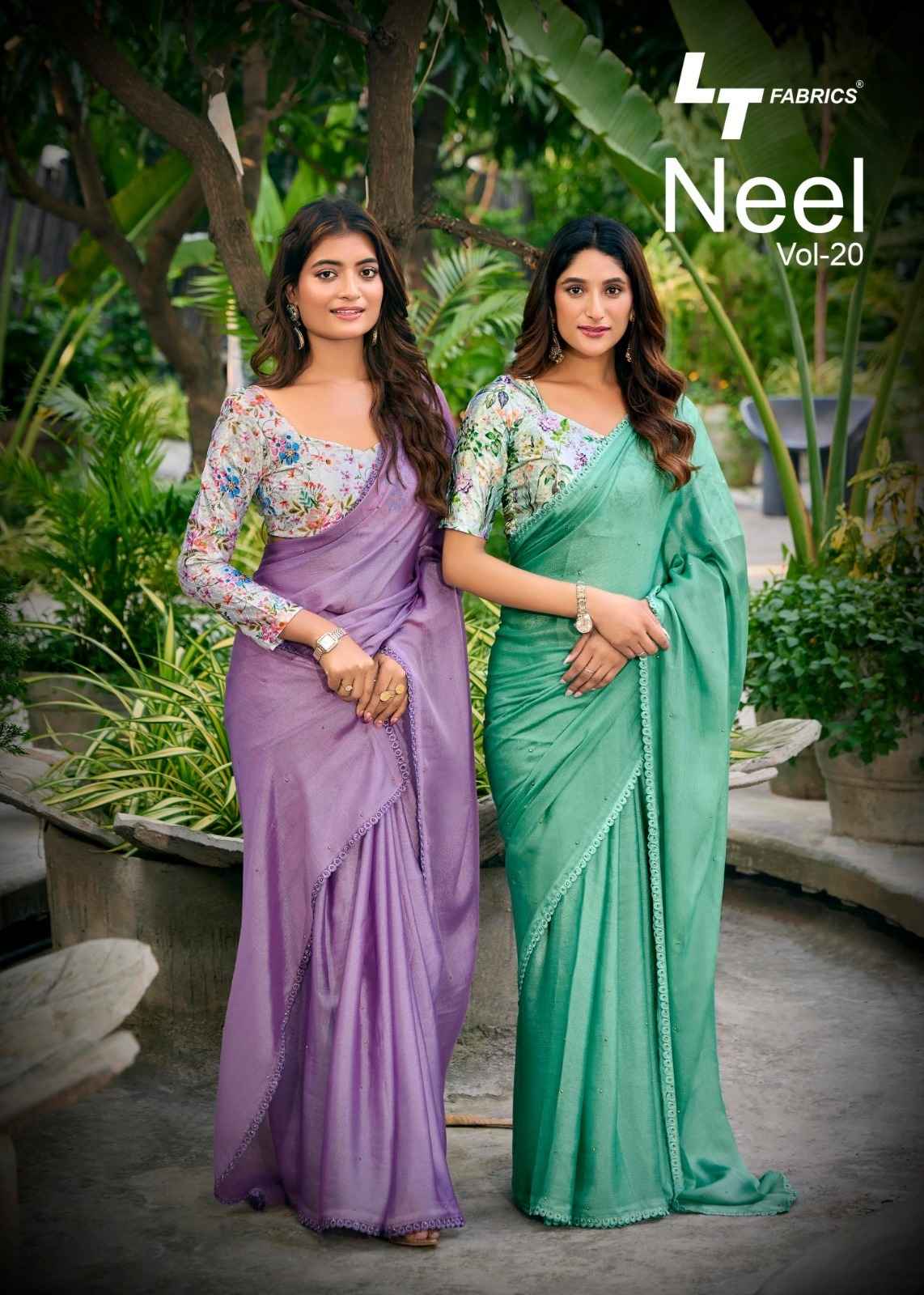 LT Fabrics Neel Vol 20 Mono Satin Saree 6 pcs Catalogue