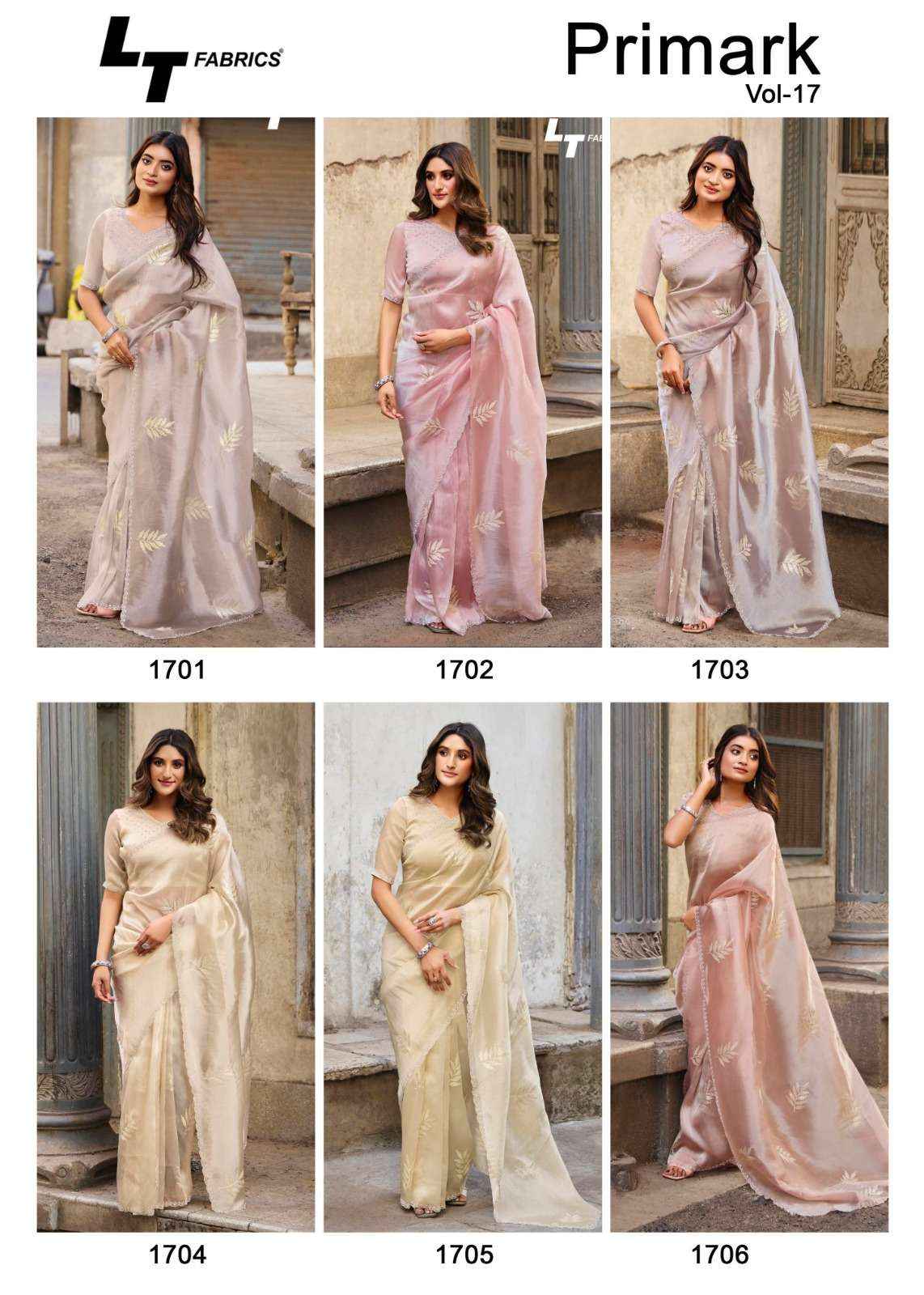 LT Fabrics Primark Vol 17 Malai Silk Saree 6 pcs Catalogue
