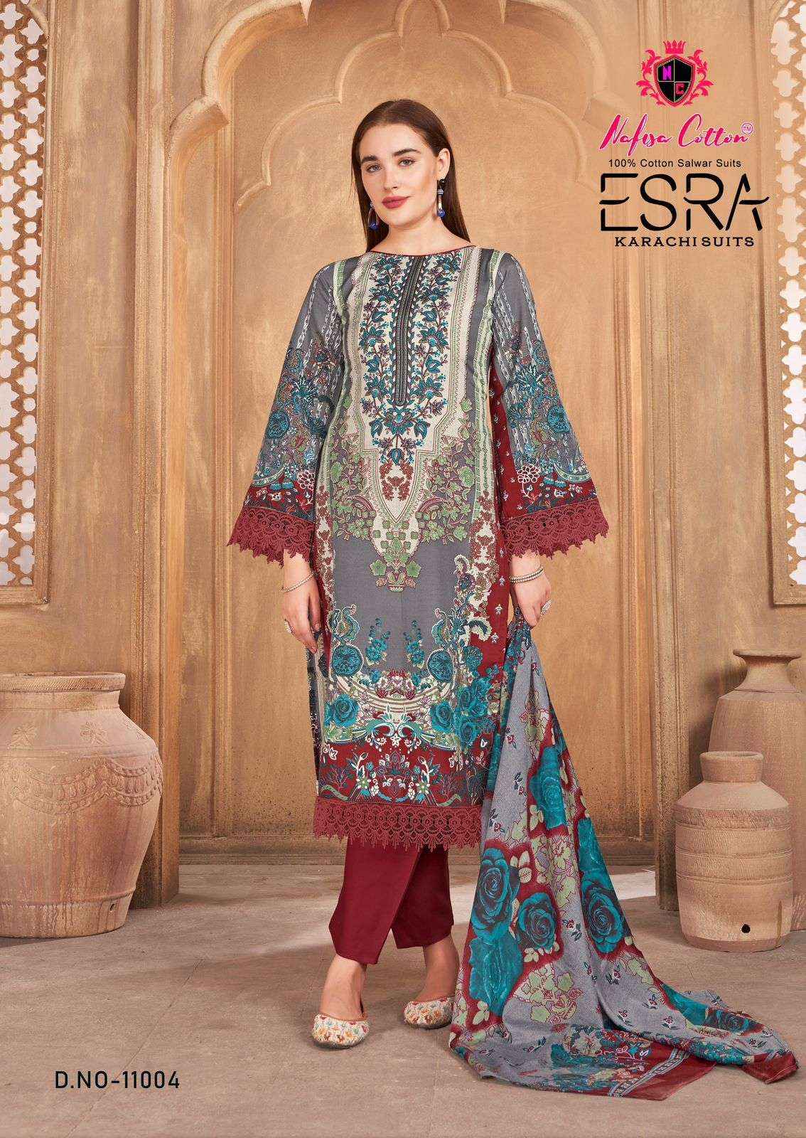 Nafisa Cotton Esra Karachi Vol 11 Cotton Dress Material 6 Pc Catalog