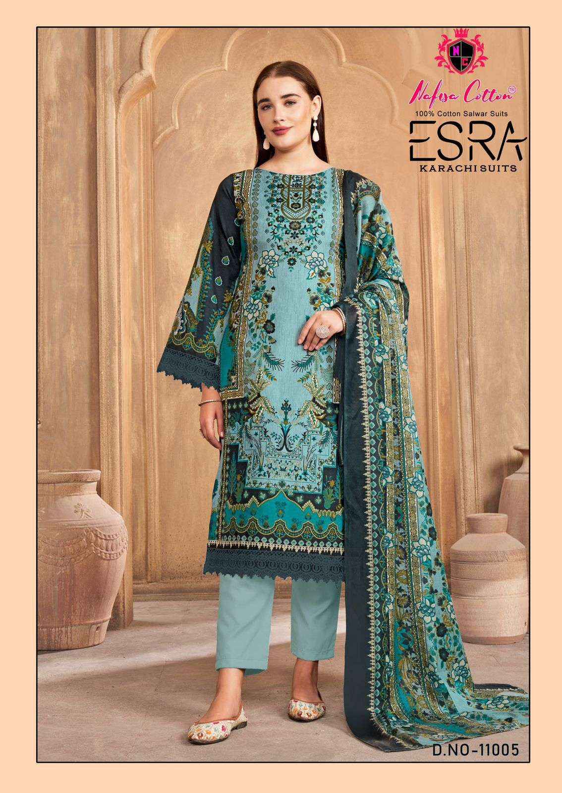 Nafisa Cotton Esra Karachi Vol 11 Cotton Dress Material 6 Pc Catalog