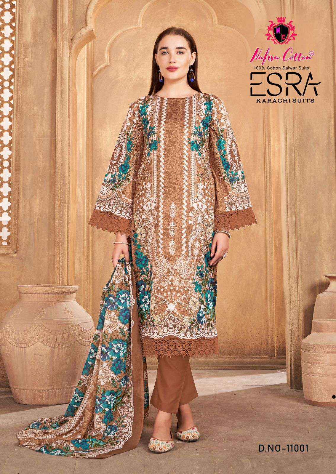 Nafisa Cotton Esra Karachi Vol 11 Cotton Dress Material 6 Pc Catalog