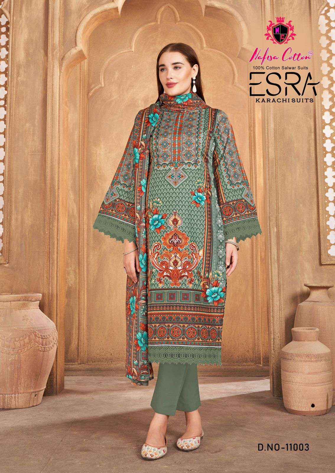 Nafisa Cotton Esra Karachi Vol 11 Cotton Dress Material 6 Pc Catalog