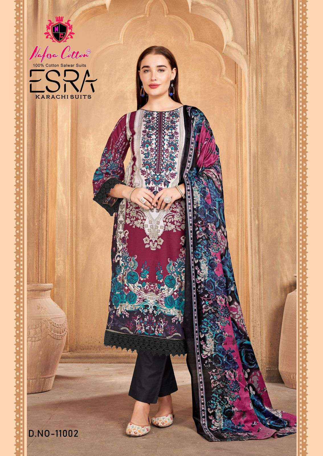 Nafisa Cotton Esra Karachi Vol 11 Cotton Dress Material 6 Pc Catalog