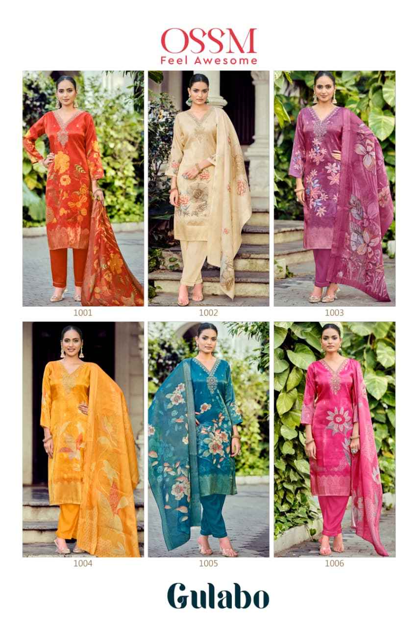 Ossm Golabo Simmer Silk Kurti Combo 6 pcs Catalogue