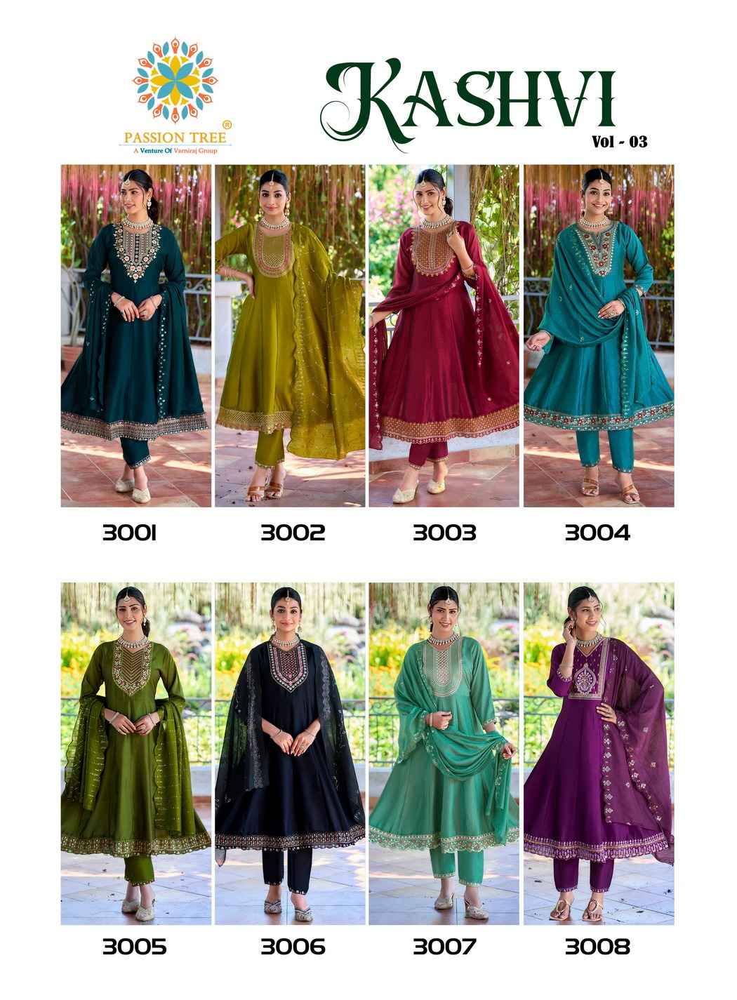 Passion Tree Kashvi Vol 3 Vichitra Silk Kurti Combo 8 pcs Catalogue