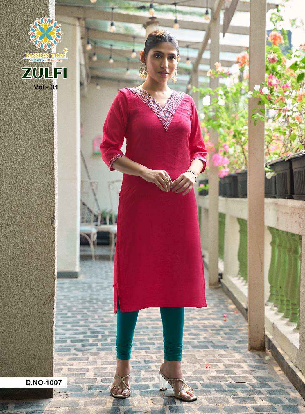 Passion Tree Zulfi Vol 1 Rayon Kurti 7 pcs Catalogue