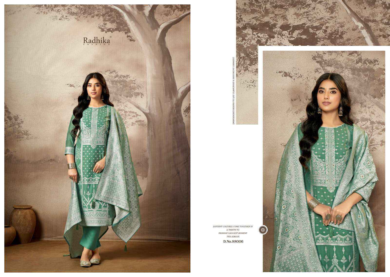 Radhika Fashion Azara Banarashi Adah Vol 8 Cotton Jacquard Dress Material 6 pcs Catalogue